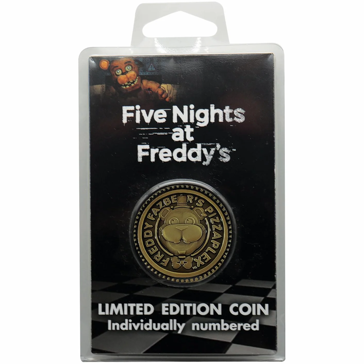 FaNaTtik Five Nights at Freddy's One Faz Token kolekcjonerska moneta - oficjalnie licencjonowany produkt z limitowanej edycji - średnica 38 mm - replika FNAF Pizzeria Simulator (9 995 na całym świecie
