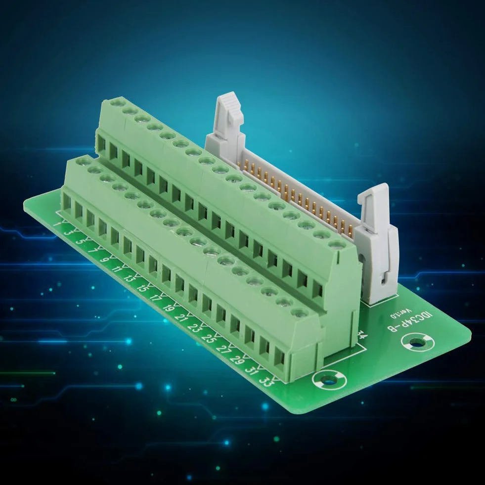IDC34P 34Pin Steckerleiste Breakout Board Terminal Block Stecker PLC Schnittstelle mit Halterung PCB träger.