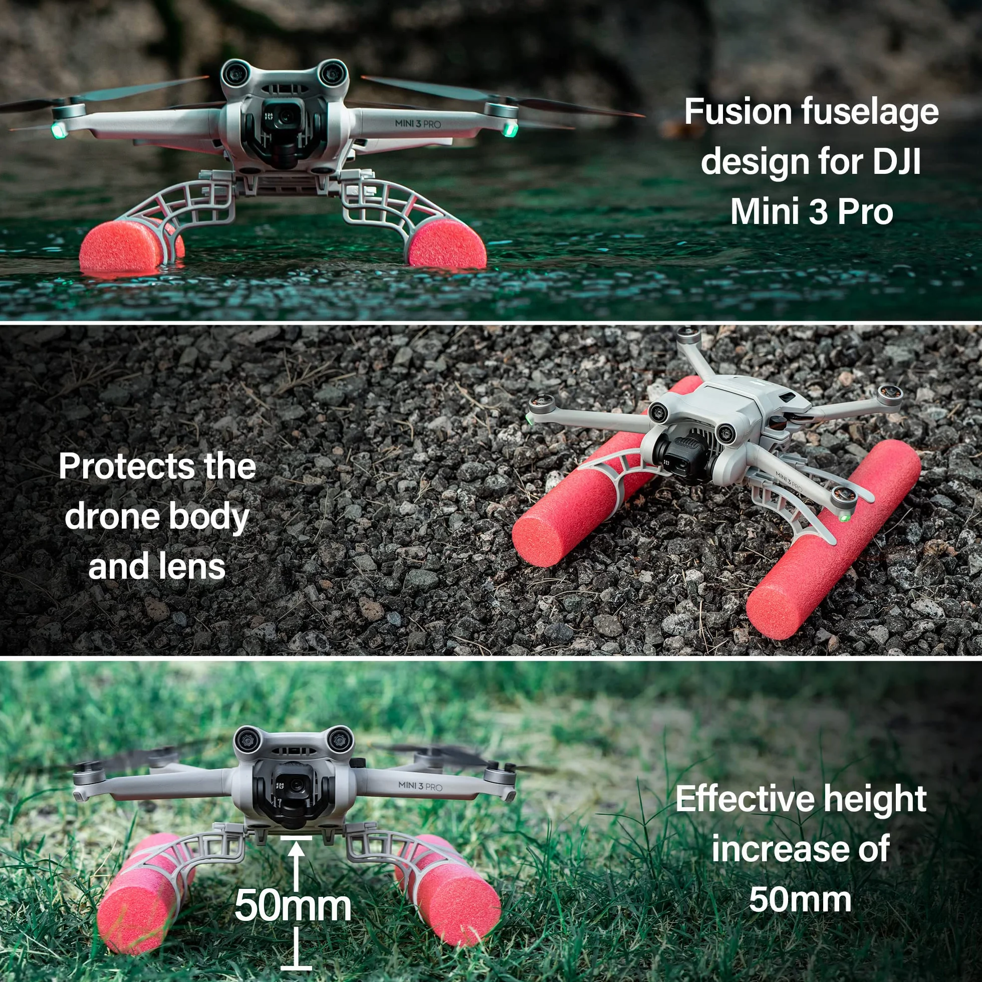 STARTRC Mini 3 Pro podwozie, zestaw treningowy do podwozia wodnego, pływający uchwyt do akcesoriów DJI Mini 3 Pro