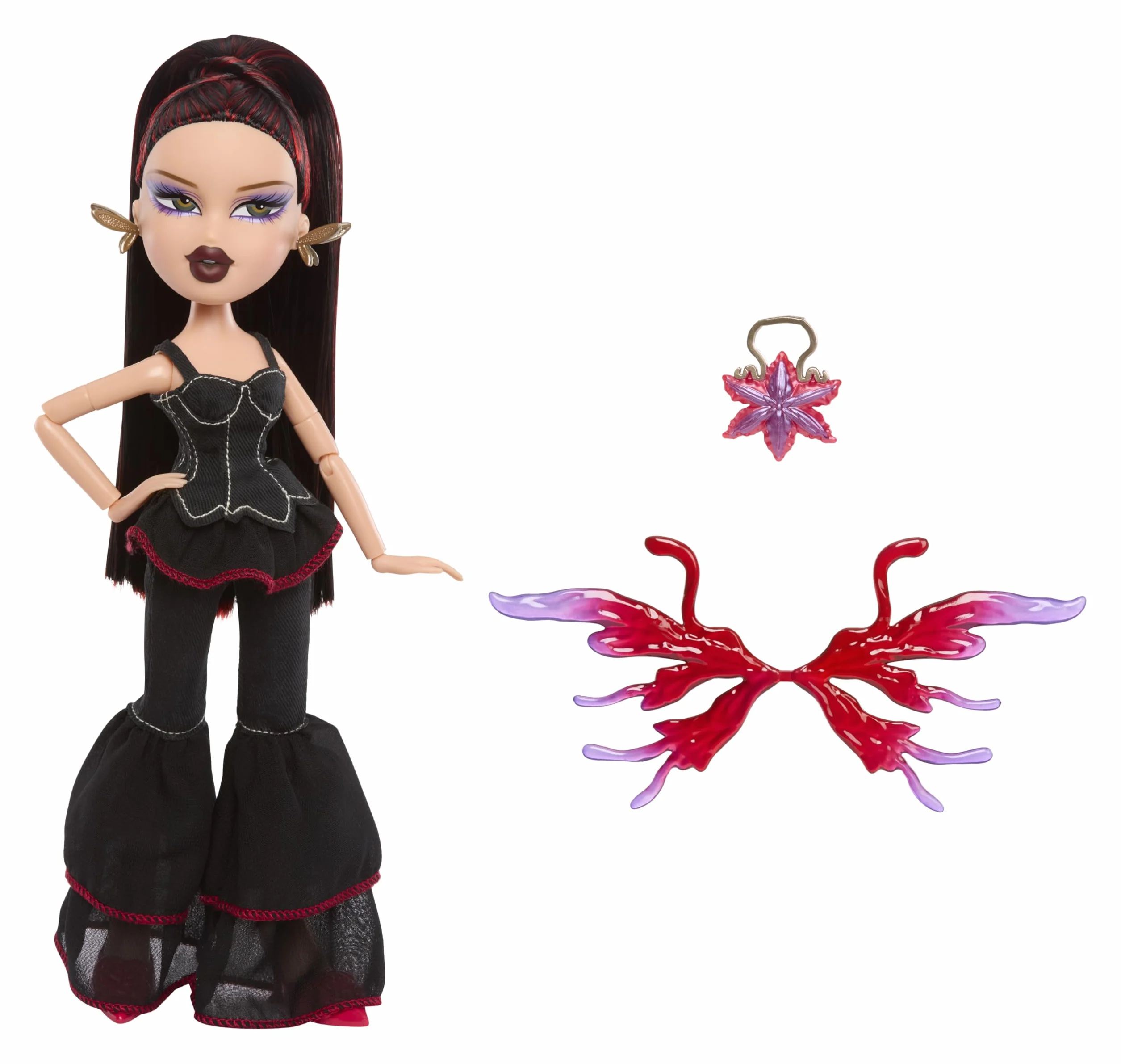 Bratz Fashion Pixiez Lina - Kolekcjonerska Lalka Fantasy z Prawdziwymi Ubraniami i Akcesoriami, Skrzydła Zmieniają się w Pierścionek