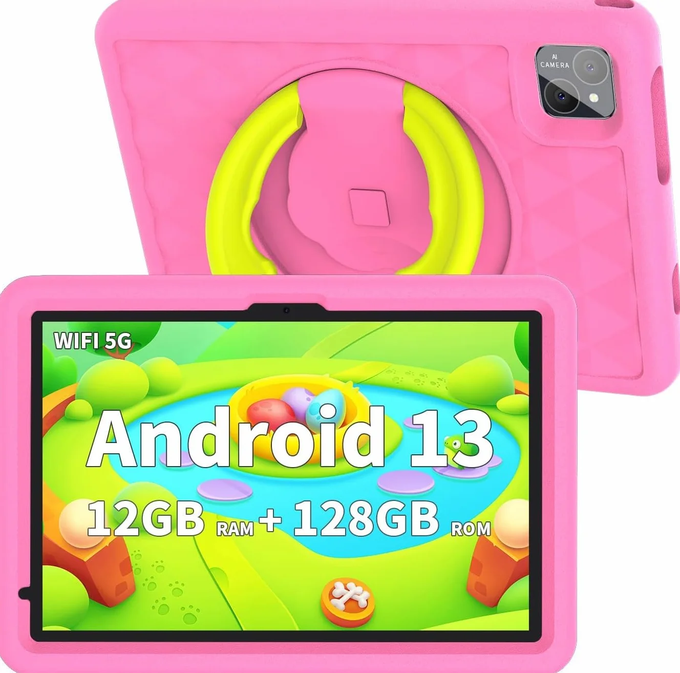 VASOUN Tablet dziecięcy 10" Android 14 5G WiFi 128 GB ROM 8000 mAh podwójny aparat