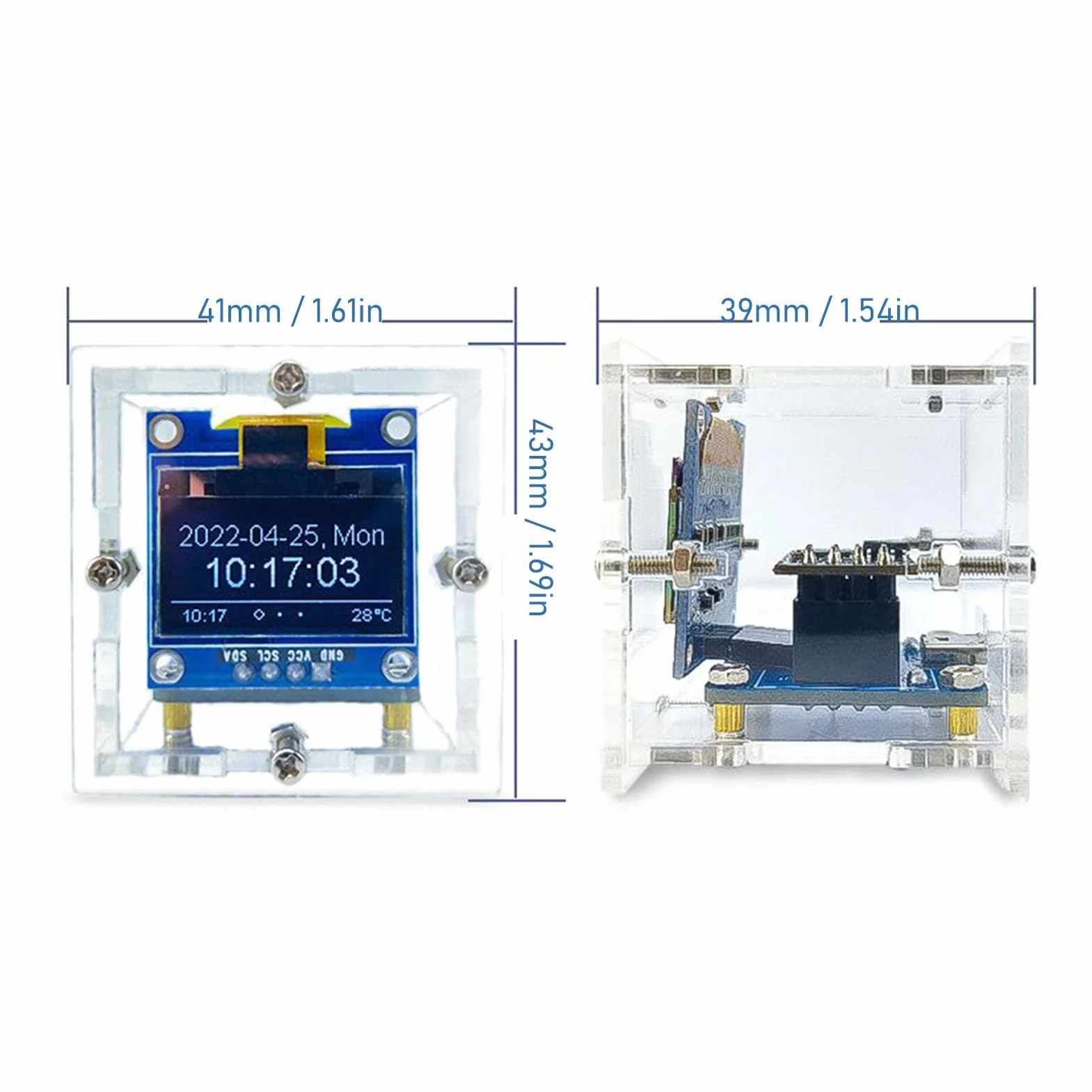 Cyfrowy Elektroniczny Minizegar Zestaw do Samodzielnego Montażu Budzik DIY Zestaw Modułu Rozrządu DIY Zestaw Elektroniki do Projektów Związanych z Nauką i Nauczaniem, Powłoka Akrylowa Organiczna Dioda
