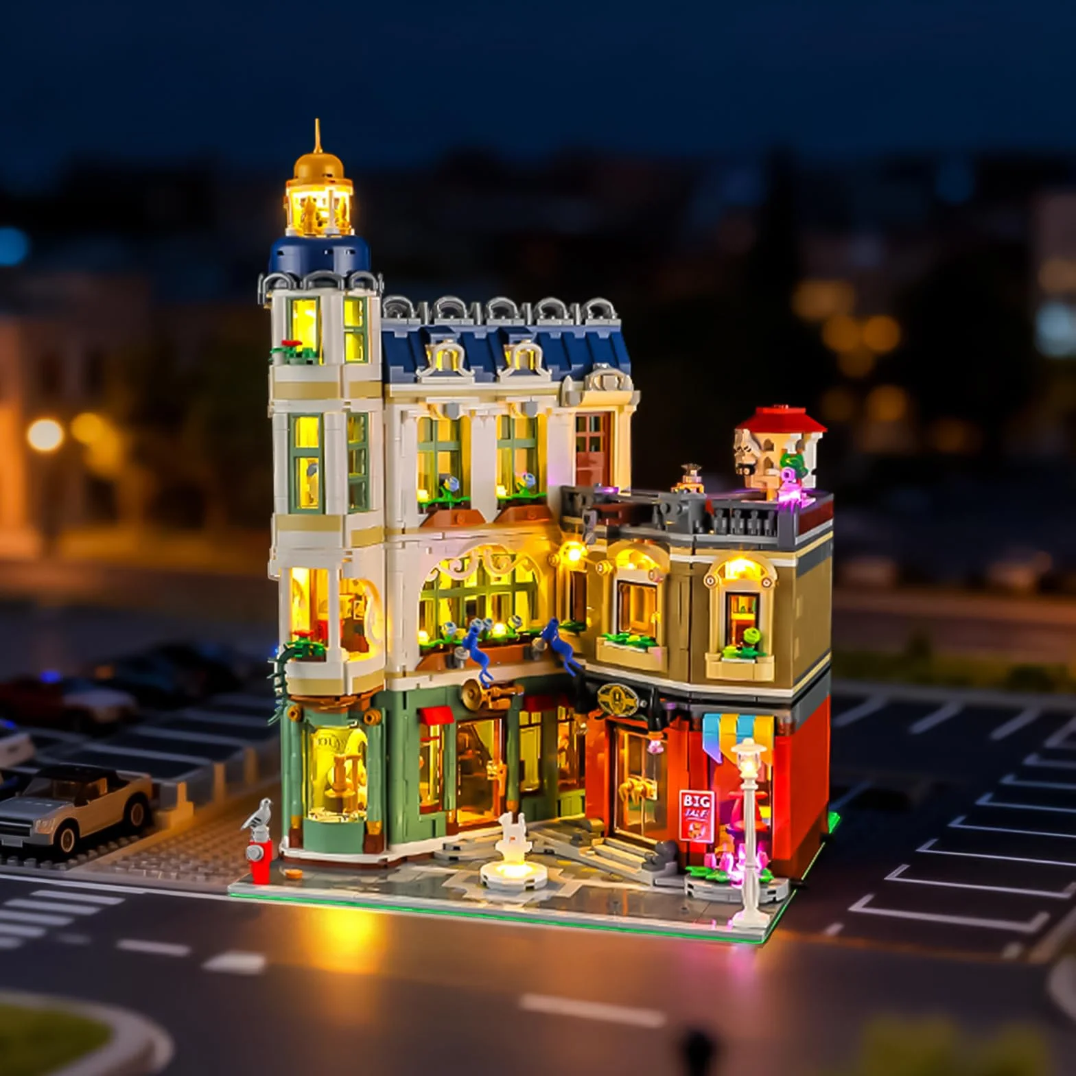 BRIKSMAX Oświetlenie LED do Lego Icons ulicy handlowej 11371, kompatybilny zestaw świateł do klocków – bez zestawu Lego, dekoracyjne światło premium do modelarstwa, dekoracja domu, prezent dla