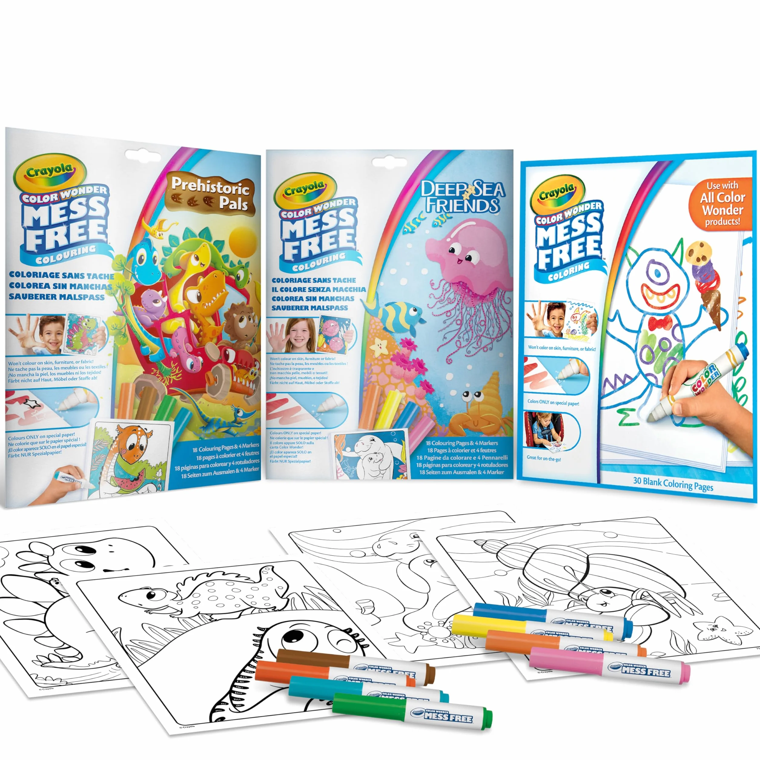 CRAYOLA Color Wonder zestaw ekonomiczny bez plam motyw przyjaciół zwierząt dla dzieci wiek 3-5 lat