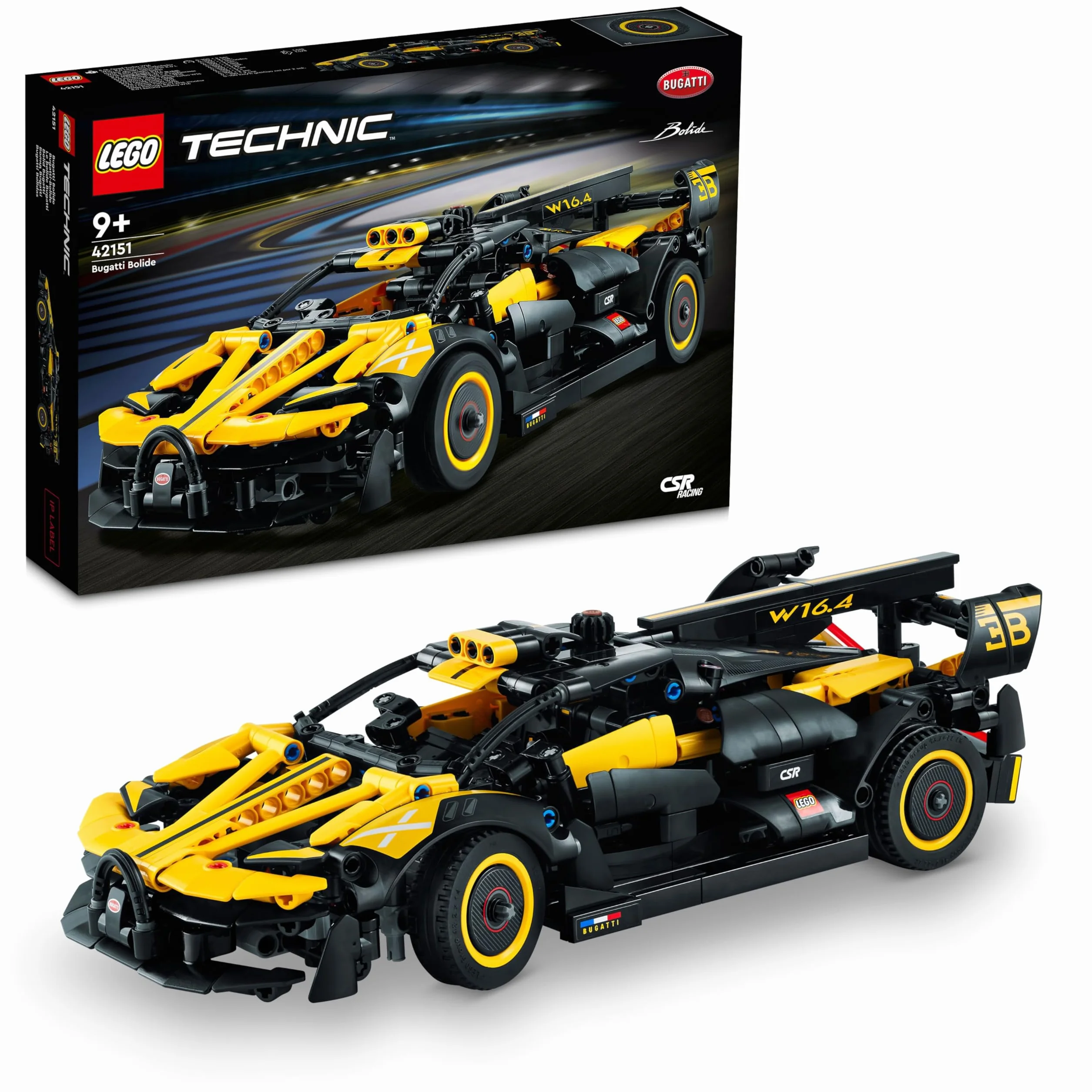 LEGO Technic Bolid Bugatti Wyścigówka z Klocków, Kreatywne Zabawki Inżynieryjne, Kultowy Samochód Sportowy do Budowania z Klocków dla Kolekcjonerów, Pomysł na Prezent dla Dziecka, 42151