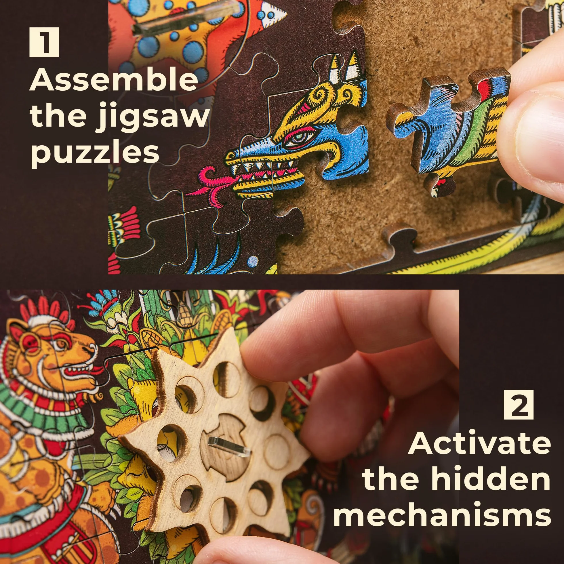 iDventure Cluepuzzle Piramida słoneczna - drewniane puzzle 3D Escape Room