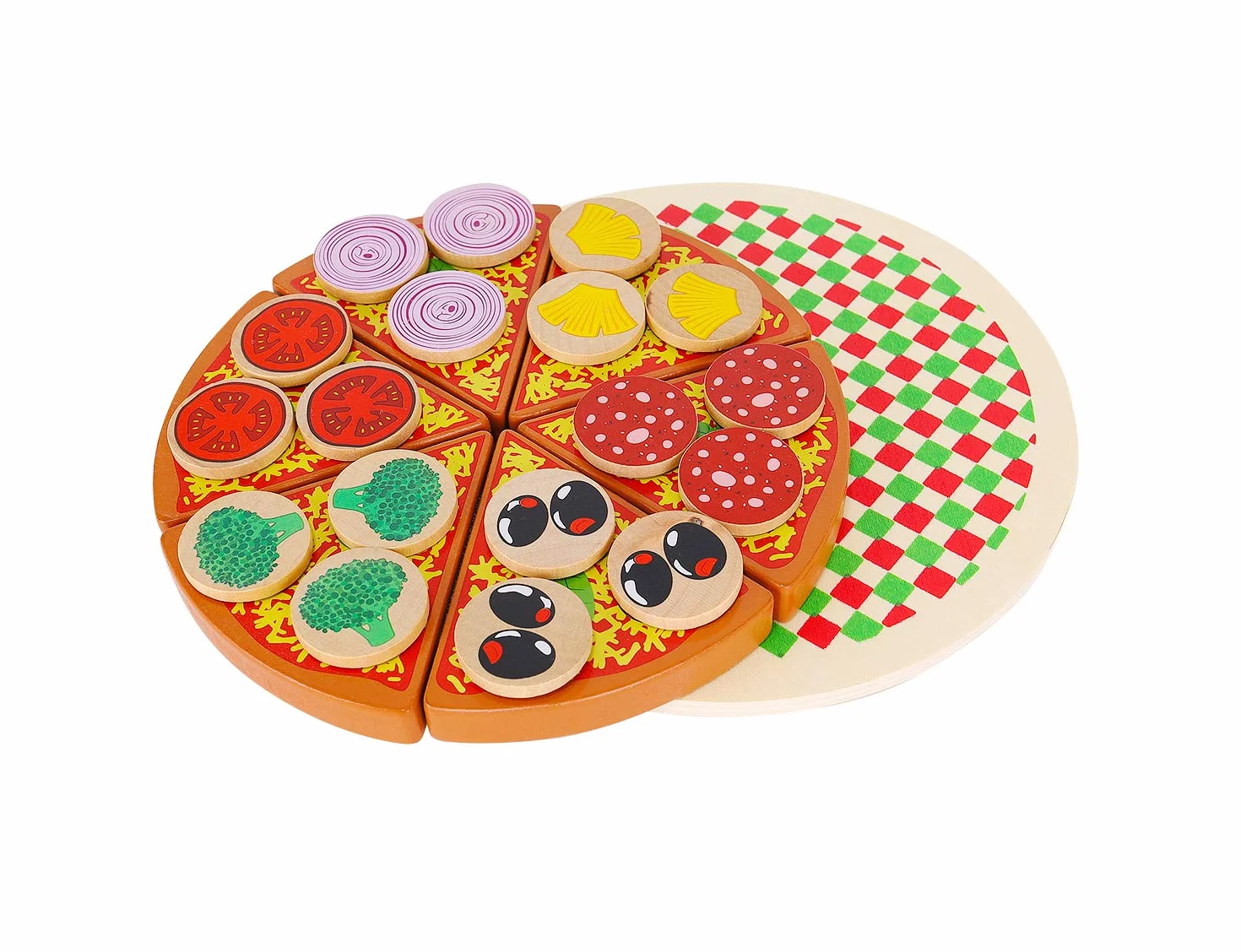 KRUZZEL Cięcie pizzy do drewna Asortyment zabawek 9354