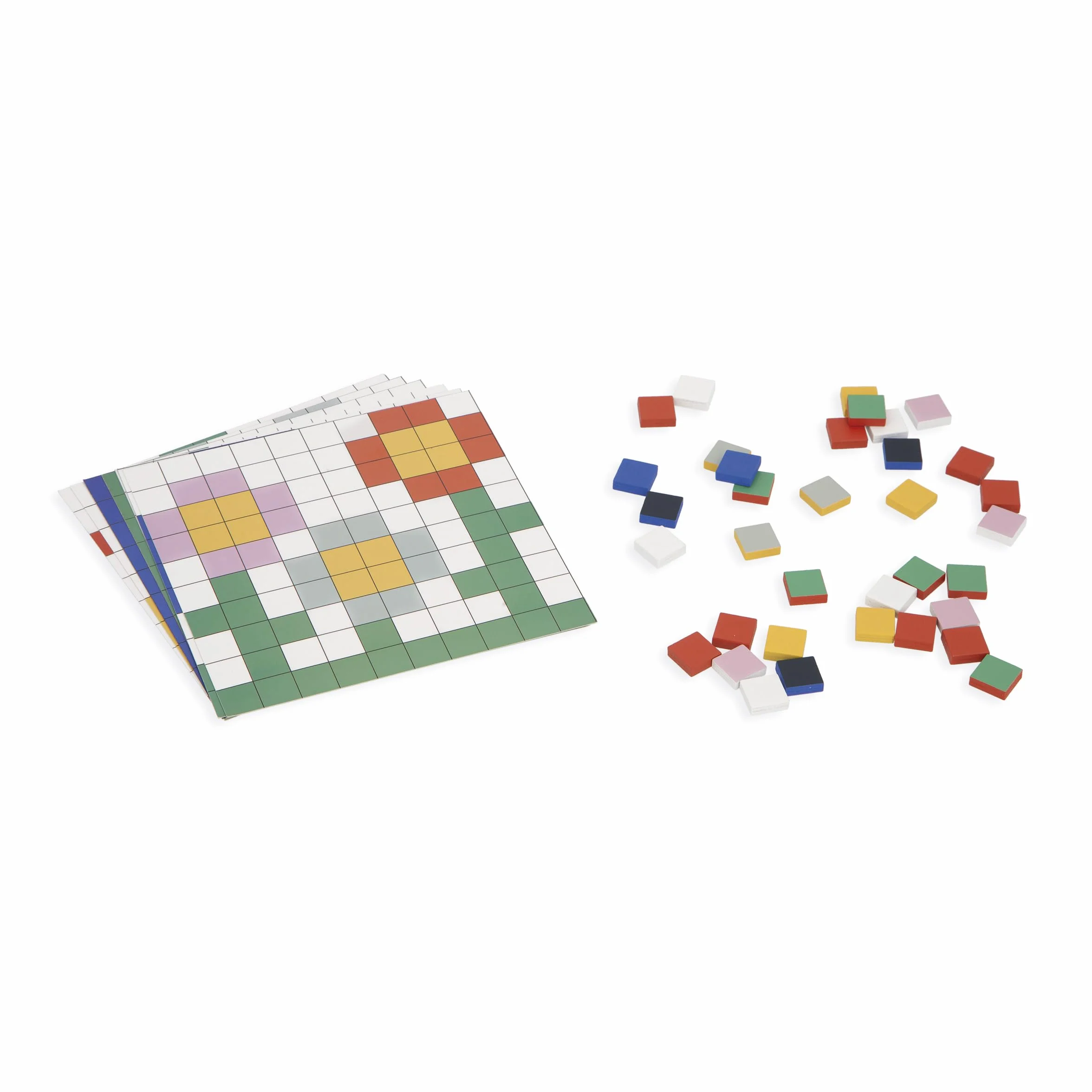 Janod Symétrie & Codage-4 Modes de Jeu-12 Modes à Reproduceire-Idéal Préparation Maternelle et Petite Section Zabawka edukacyjna dla dzieci - wyprodukowana z drewna FSCTM - od 5 lat - J05093, J05093
