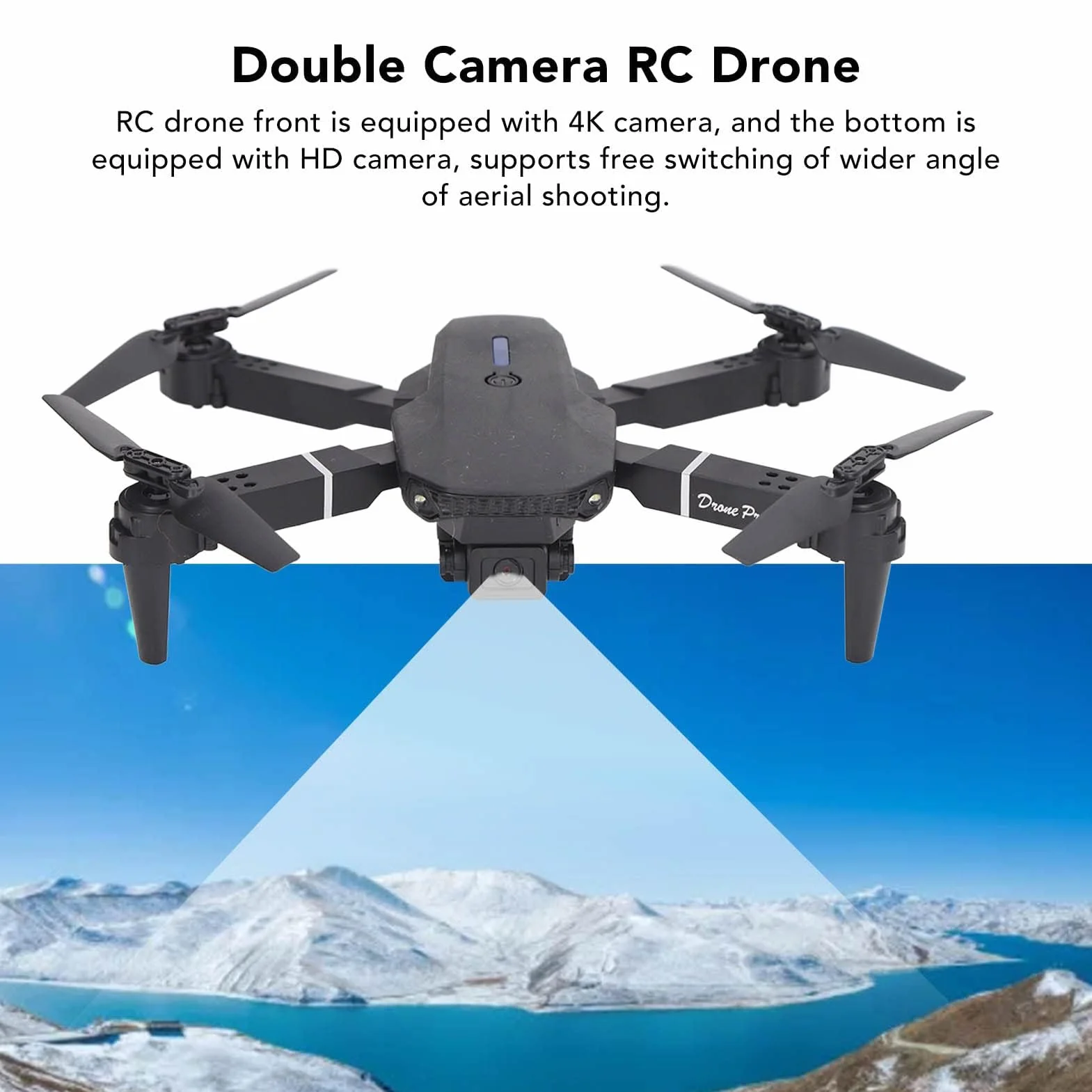 4-osiowy Dron RC z podwójną kamerą 4K HD dla Początkujących Dorosłych, Obracany w 3D Składany Quadcopter FPV RC z Unoszeniem się w Wysokim Położeniu, trajektorią Lotu, Połączeniem