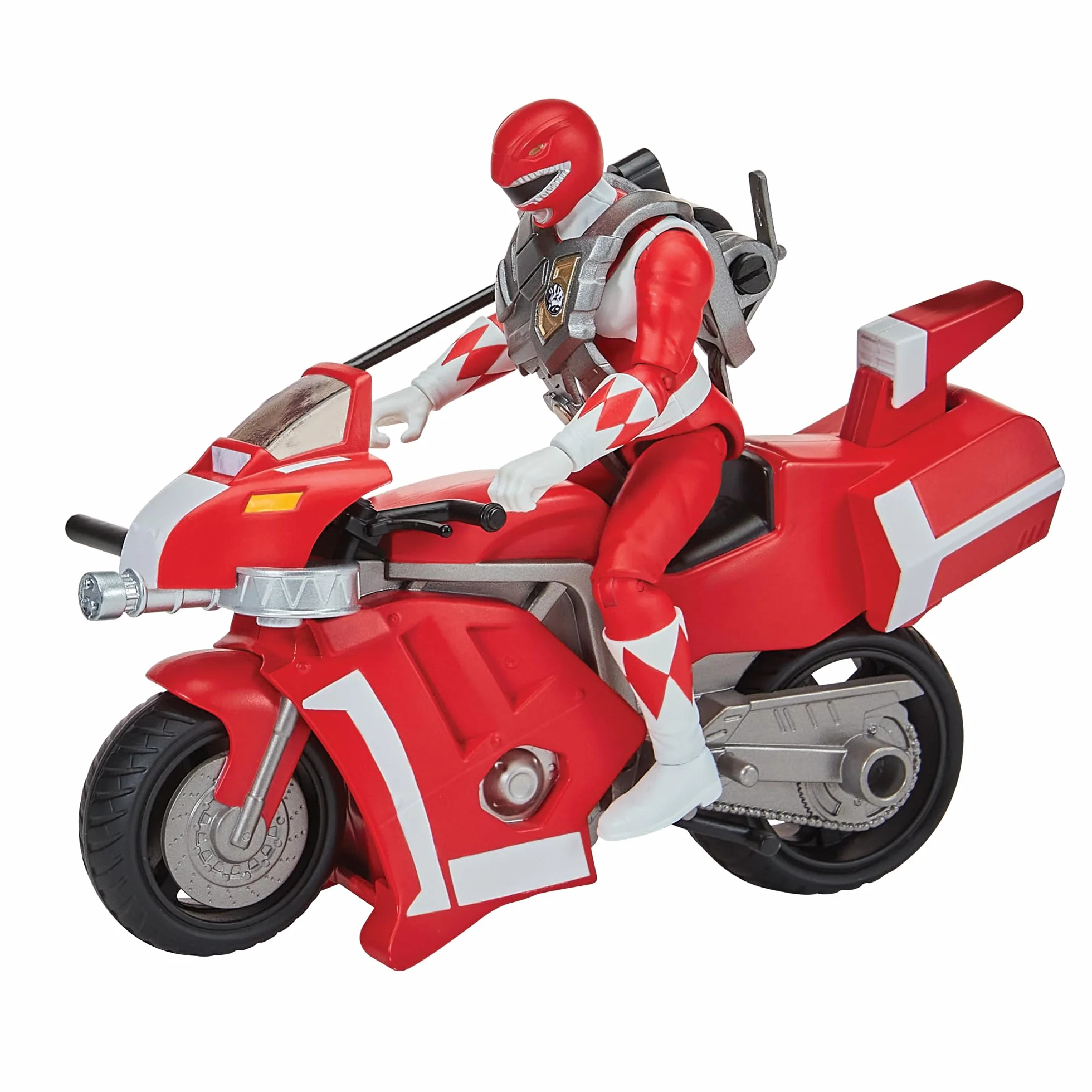 Power Rangers, Pojazd Deluxe z figurką 15 cm, czerwony strażnik - Jason Lee Scott, dla dzieci od 4 lat, PWG04