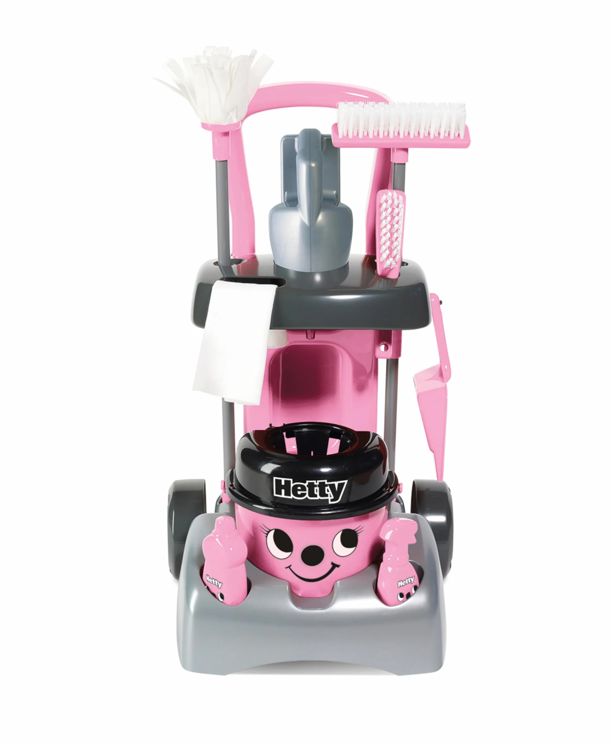 Casdon Deluxe Hetty Cleaning Trolley, Pink Toy Cleaning Trolley For Children Aged 3+, Includes Several Tools For Imaginative Role Play!
