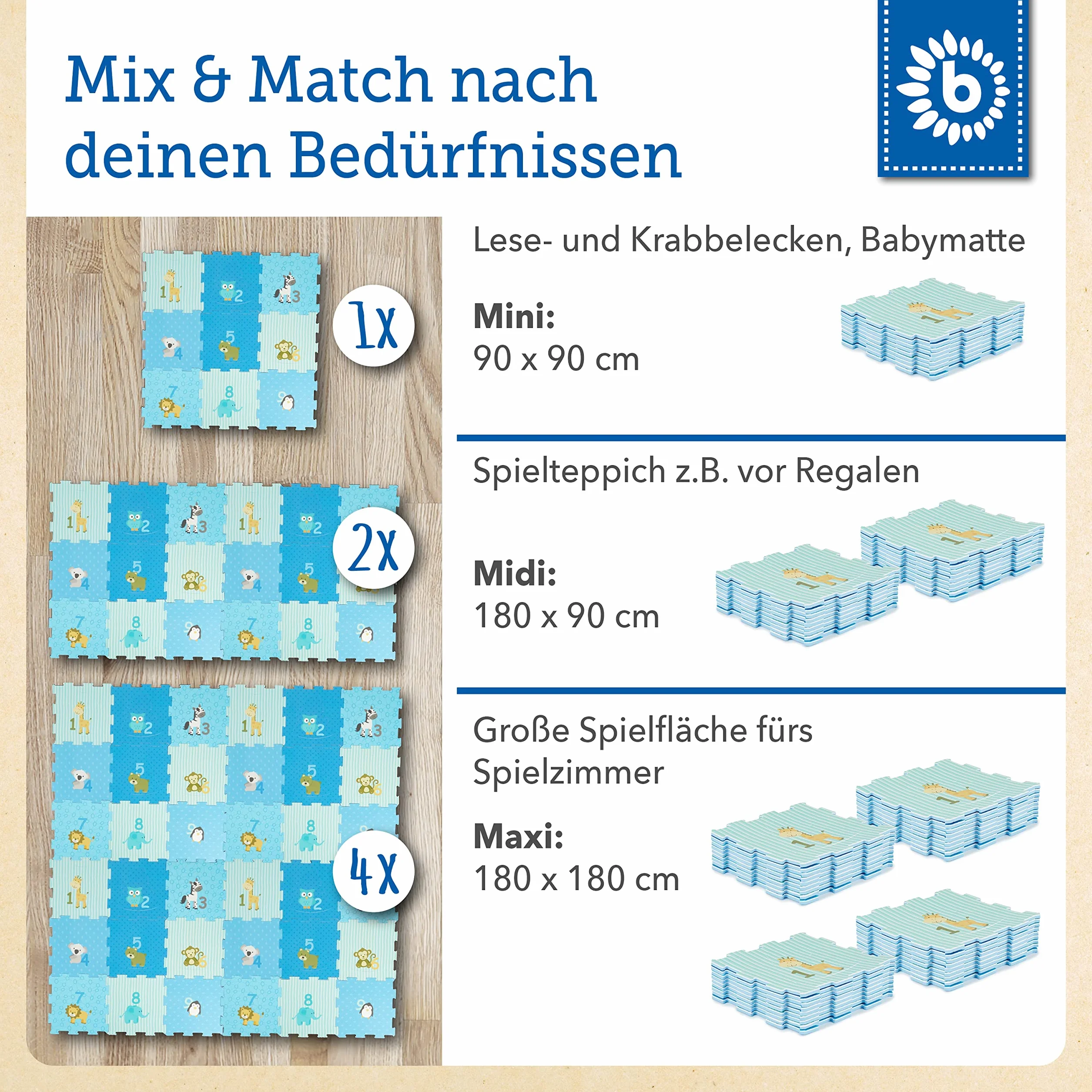 Bieco Mata piankowa z puzzlami 18-częściowa dla niemowląt