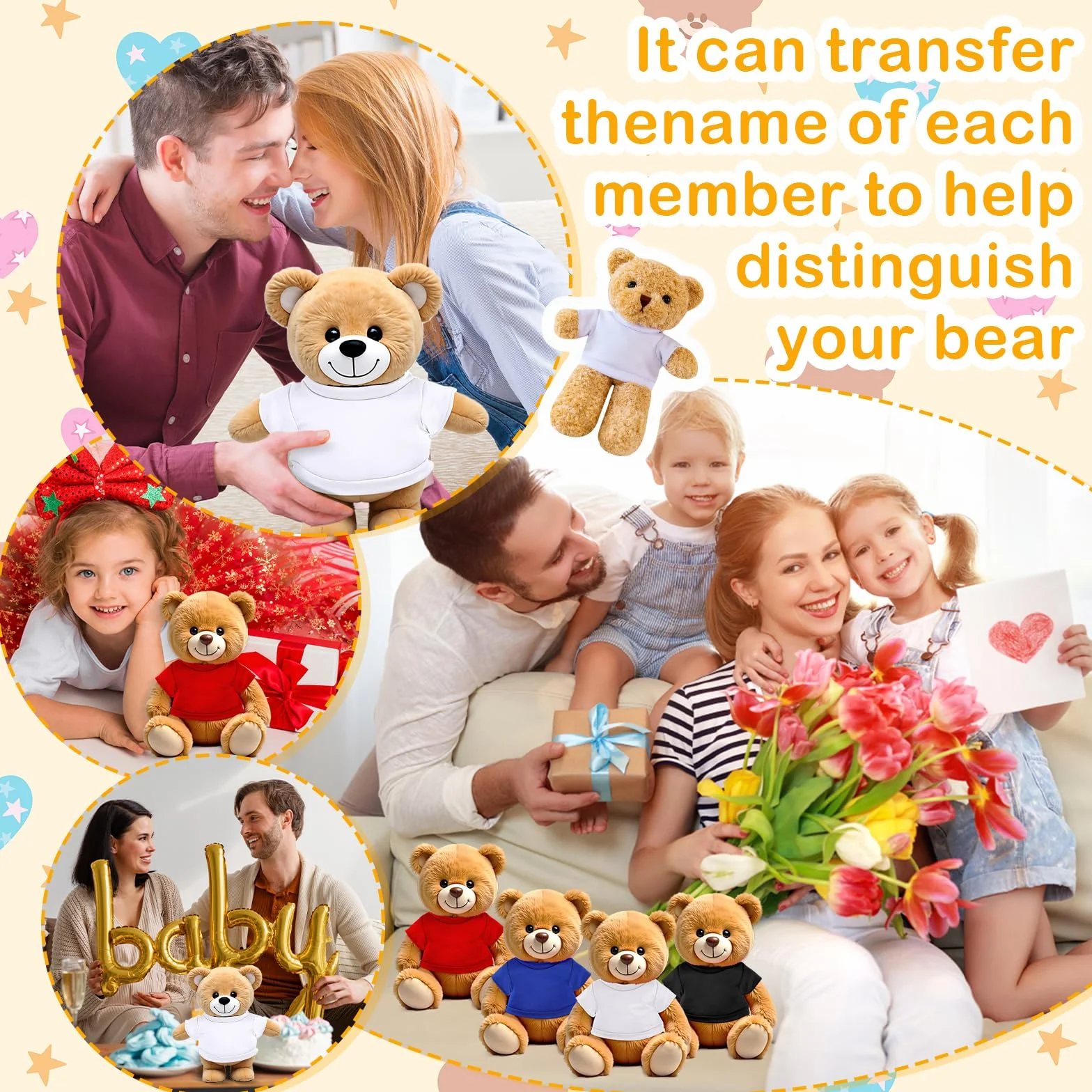 4 sztuki Build a Bear Clothes Mini Bear Ubranie Niedźwiedź Lalki Odzież Miś Odzież Pluszowe Zwierzę Ubrania 30-40 cm Niedźwiedzie Stwórz swoje własne pluszowe lalki na zewnątrz i akcesoria-B