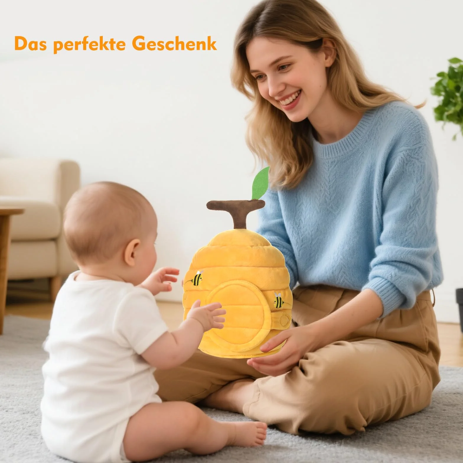 Zabawki dla noworodka w wieku 6-12 miesięcy Ul z 5 pszczołami sensorycznymi, Montessori gry dla dzieci, 1 rok, grzechotka, papier marszczy, zabawka dla dzieci, lustro - prezent dla noworodka, chłopca
