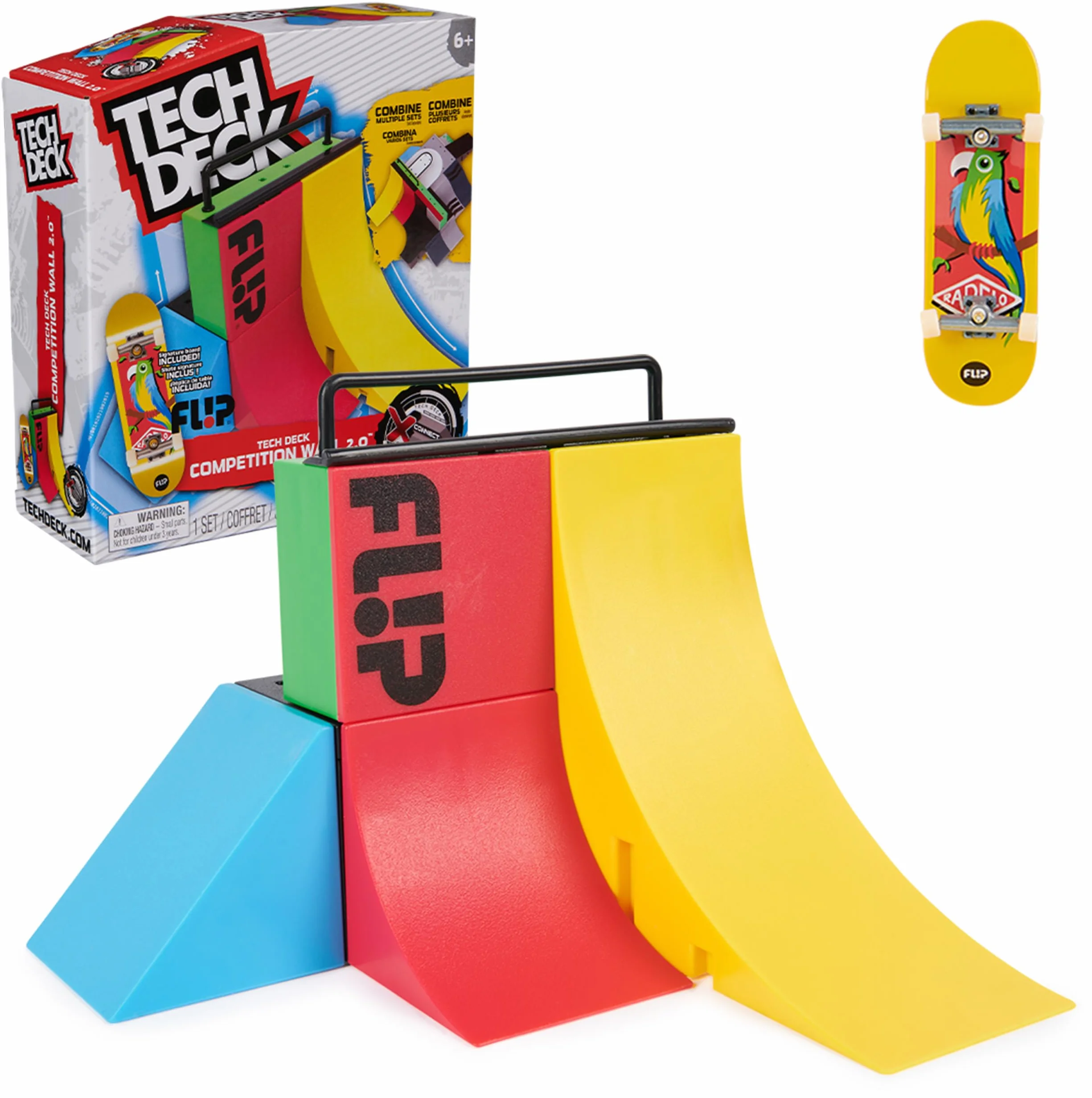 Tech Deck X-Connect zestaw startowy – Competition Wall 2.0 zestaw ramp z autentyczną tablicą na palce marki Flip i akcesoriami, od 6 lat