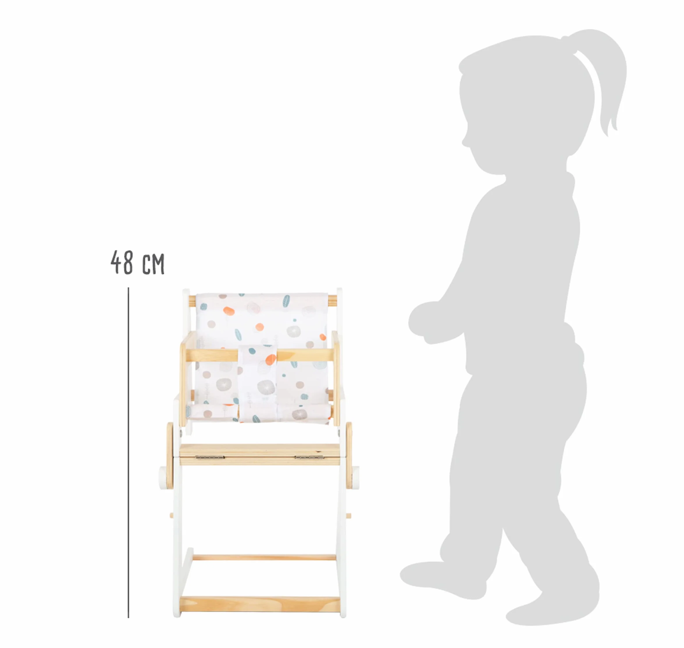 small foot 11814 lalka mały guzik wielofunkcyjne krzesełko kombi dla dzieci zabawki biały Klein