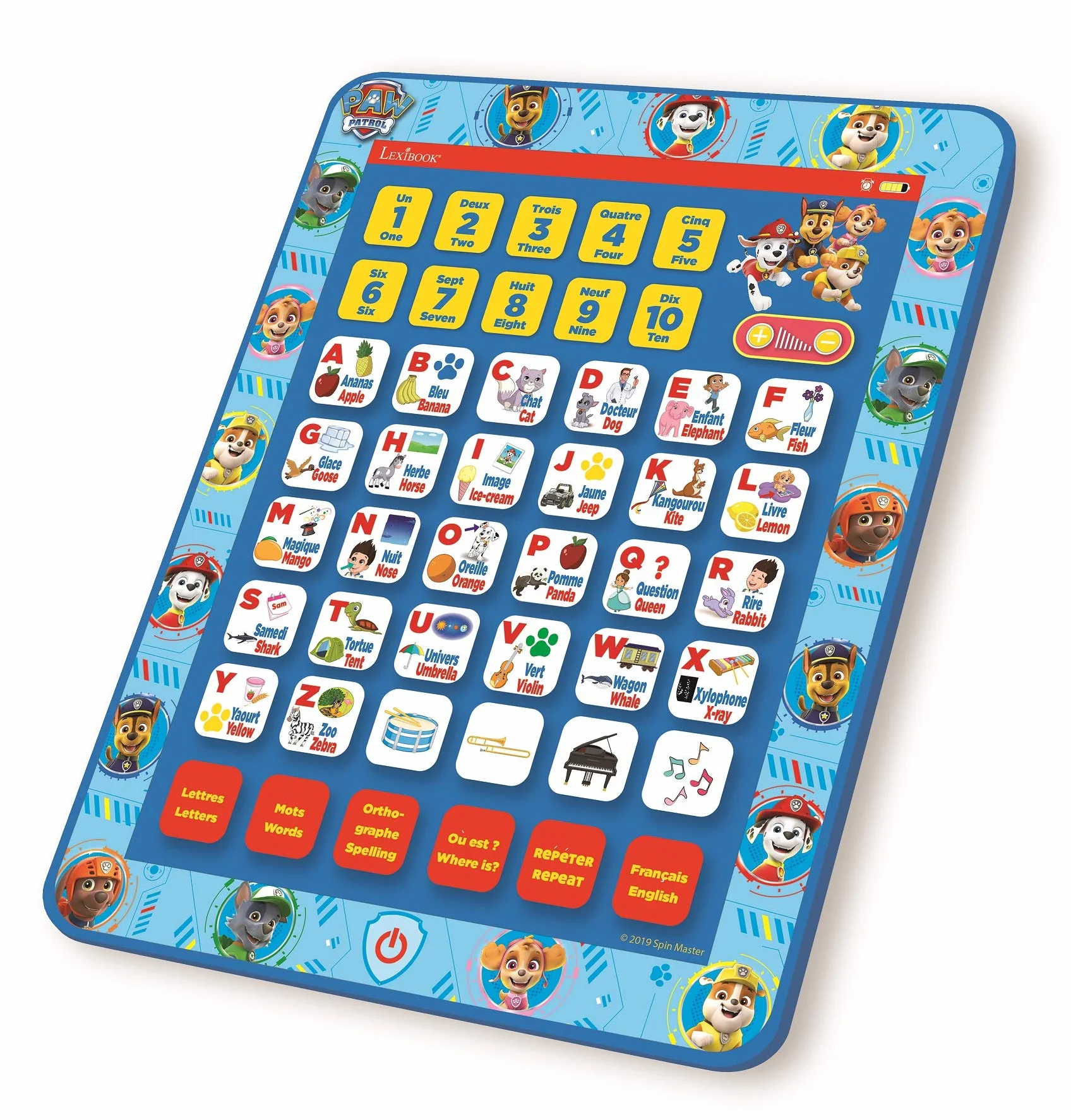 Lexibook Psiego Patrolu Psi Patrol Edukacyjny Dwujęzyczny Interaktywny Tablet Edukacyjny, JCPAD002PAi17, Niebieski