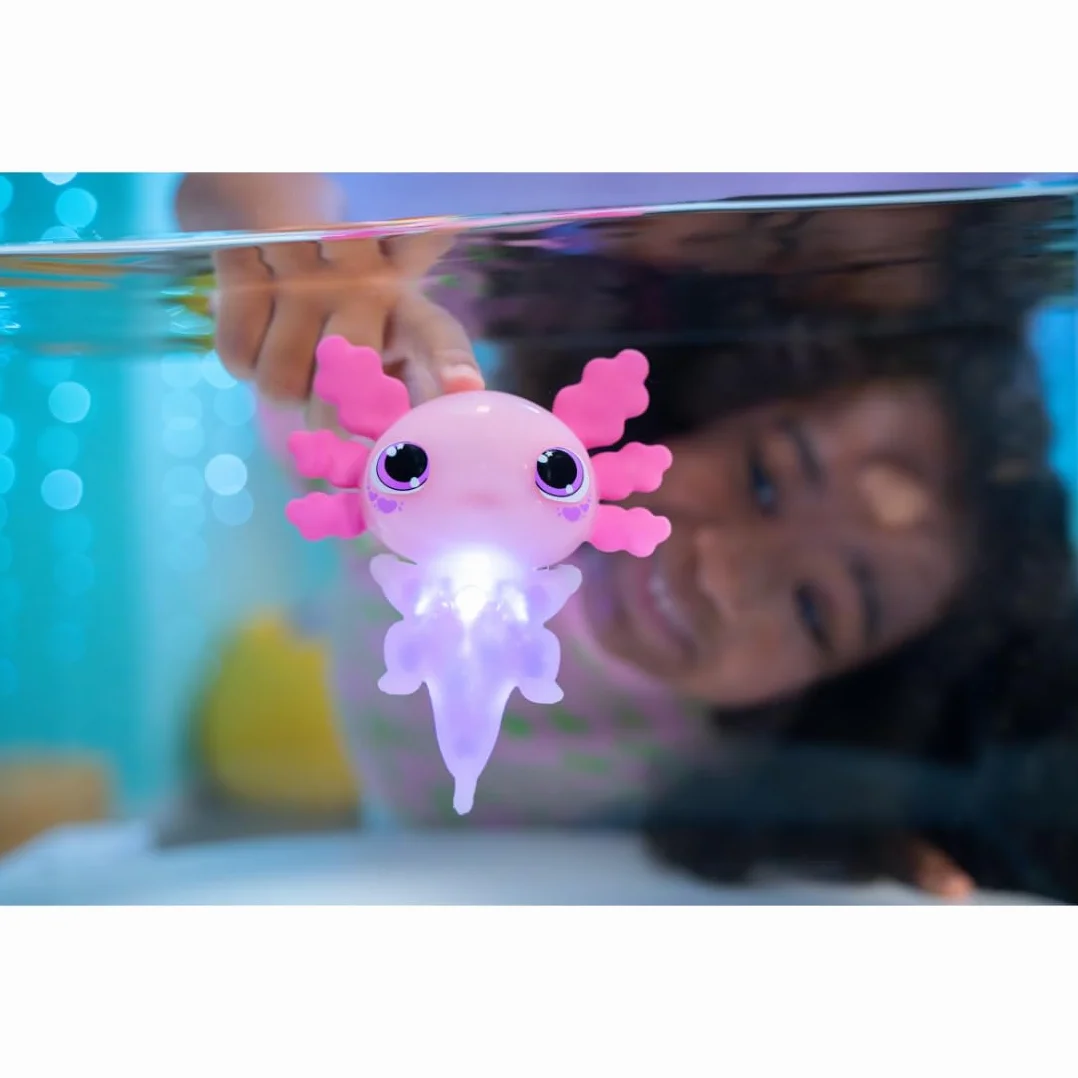 Animagic Let's Glo Axolotl Elektroniczne Świecące Zwierzę Domowe Różowy Dla Dzieci od 4 Lat