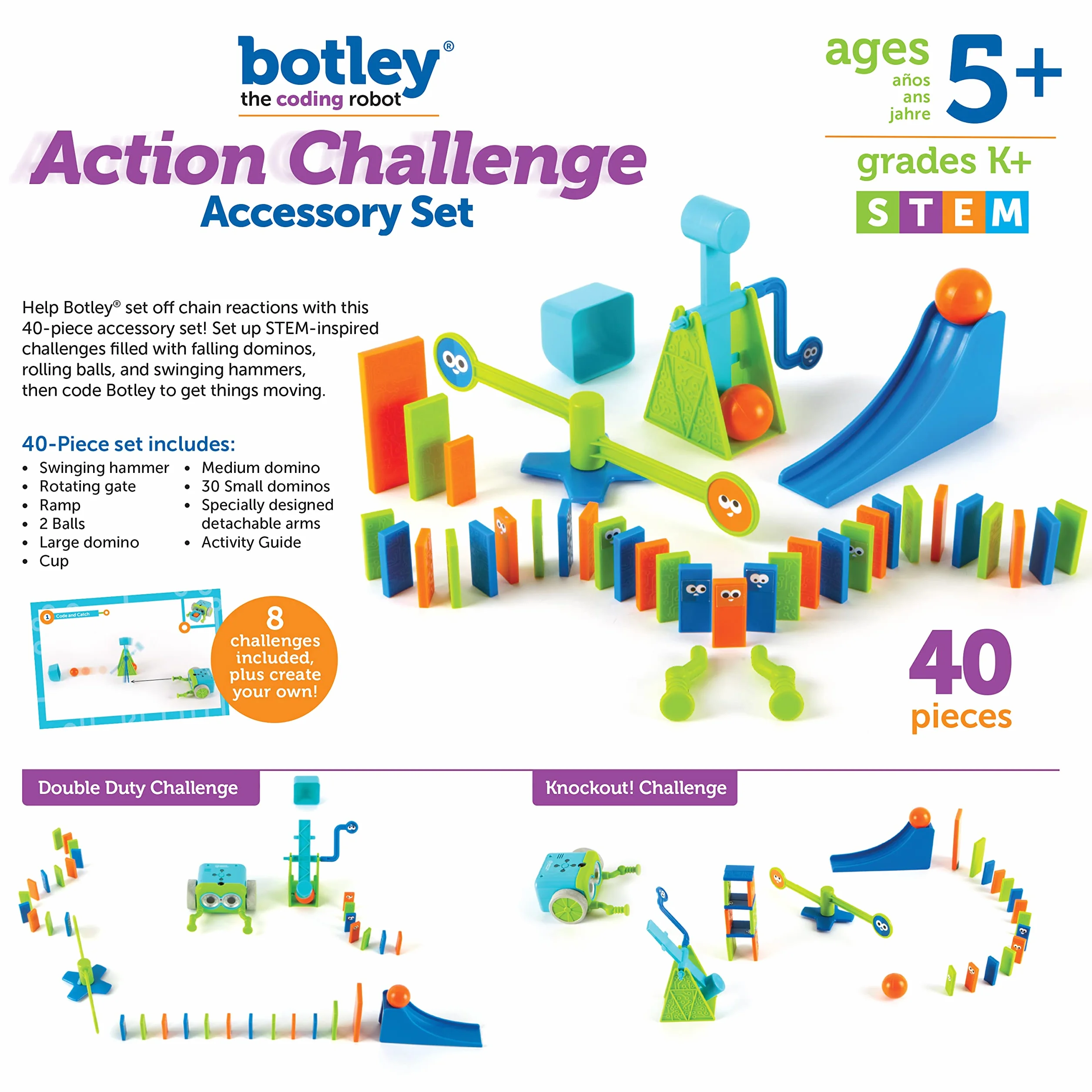 Learning Resources Botley The Kodowanie Robot Akcja Wyzwanie Accessory 40-Kawałek Zestaw