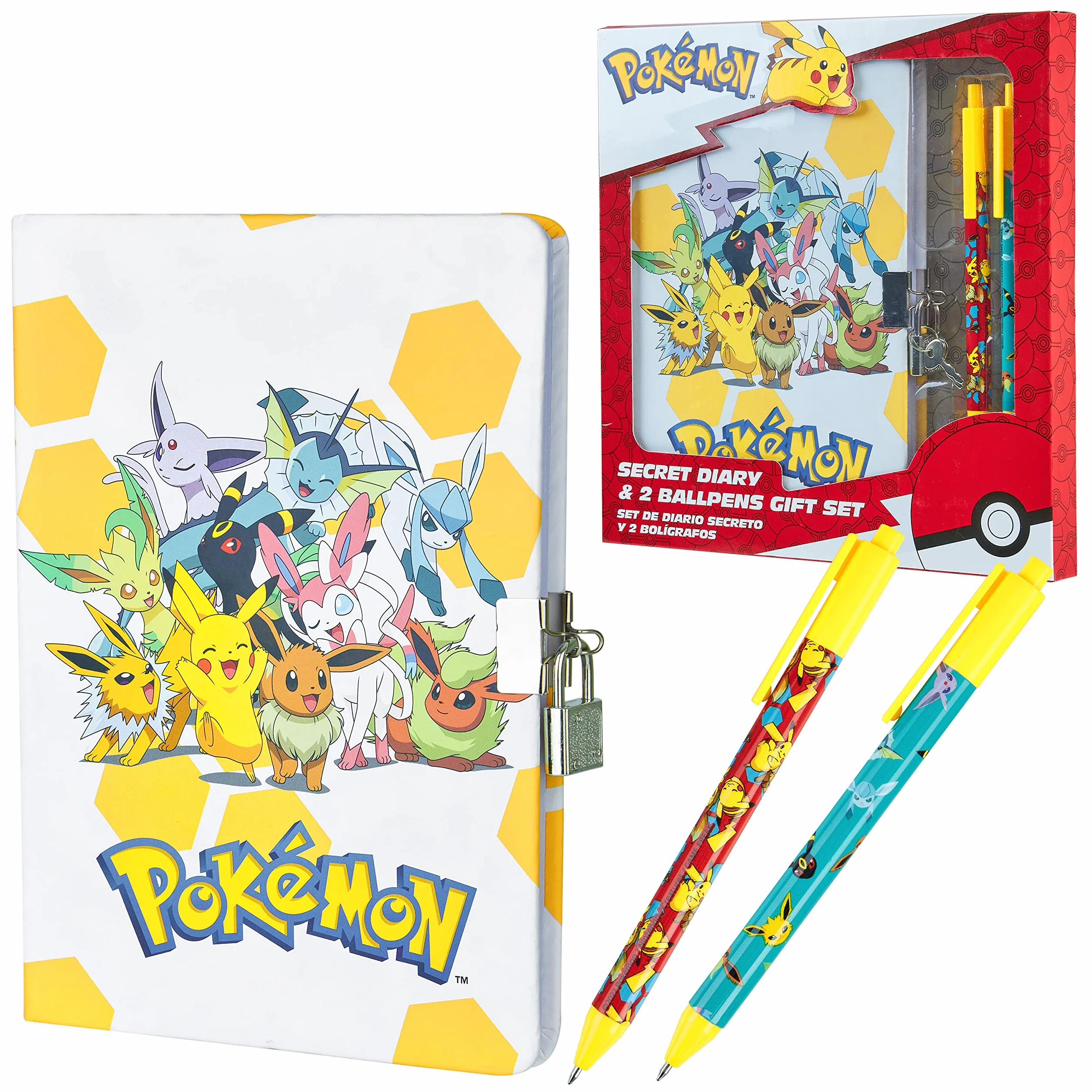 Pokemon zestaw papeterii, sekretny mleczarnia dla dziewcząt i chłopców, zestaw notatników i długopisów, Pikachu Eevee dziennik dla dzieci, pamiętnik, pokemon, prezenty dla chłopców