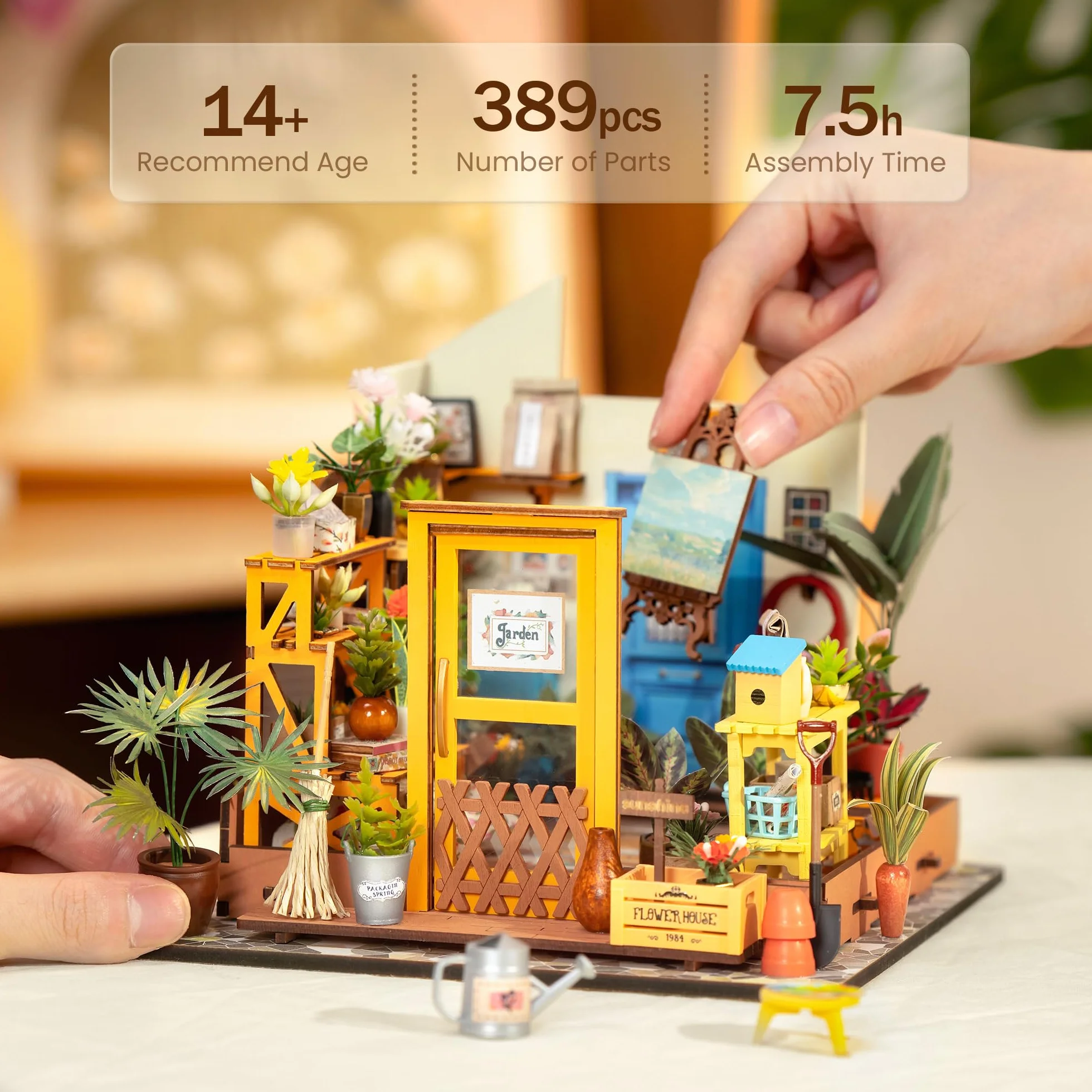 Rolife DIY miniaturowy domek dla lalek zestaw w skali 1:24 drewniana szklarnia mini meble domowe kobiety dziewczyny chłopcy prezent urodziny Boże Narodzenie walentynki