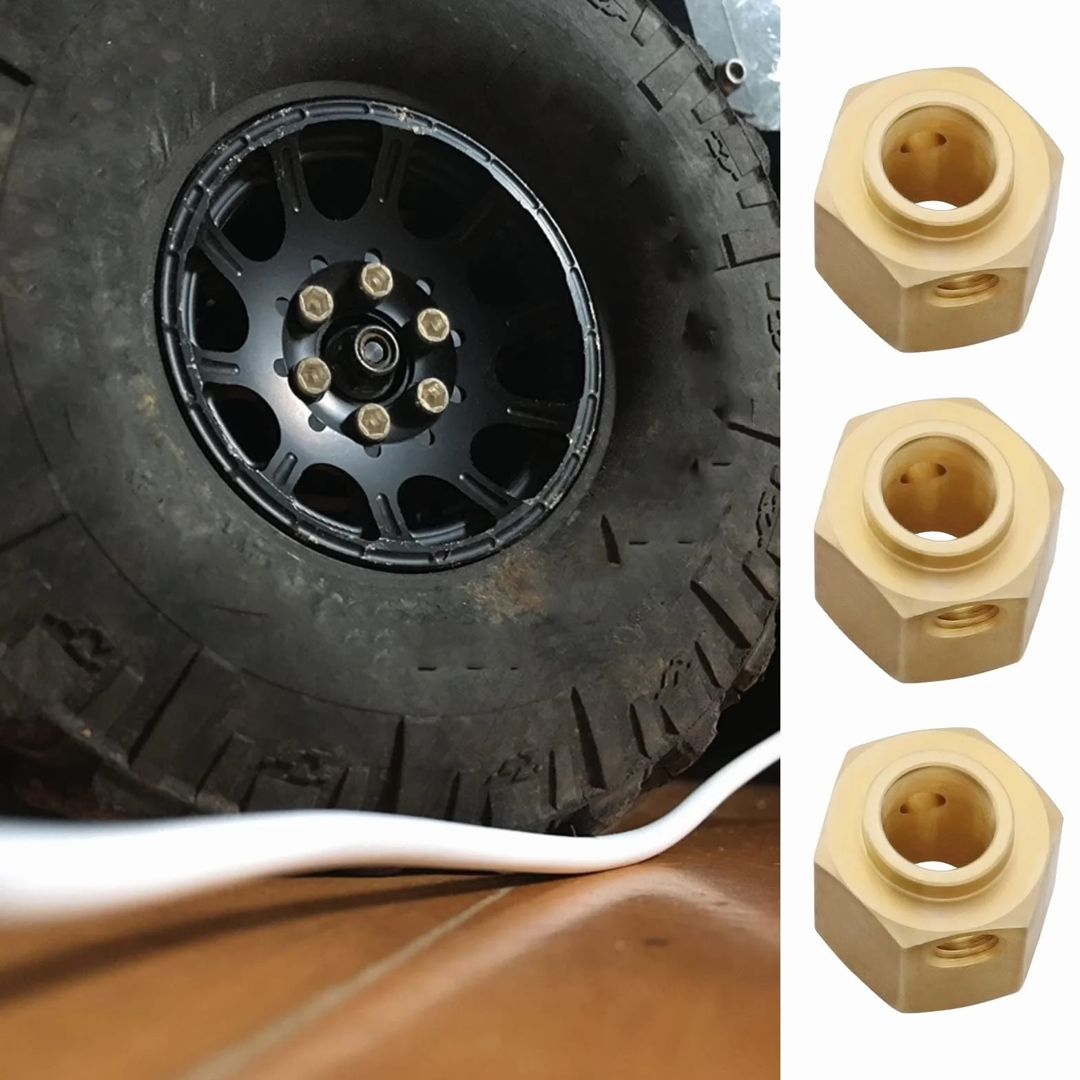 4 szt. RC Hex Adapter 12 mm Hex Hubs Z??cze Hex Zestawy adapterów Kompatybilne z 1/10 RC Crawler TRX-4 Grubo?? 12 mm