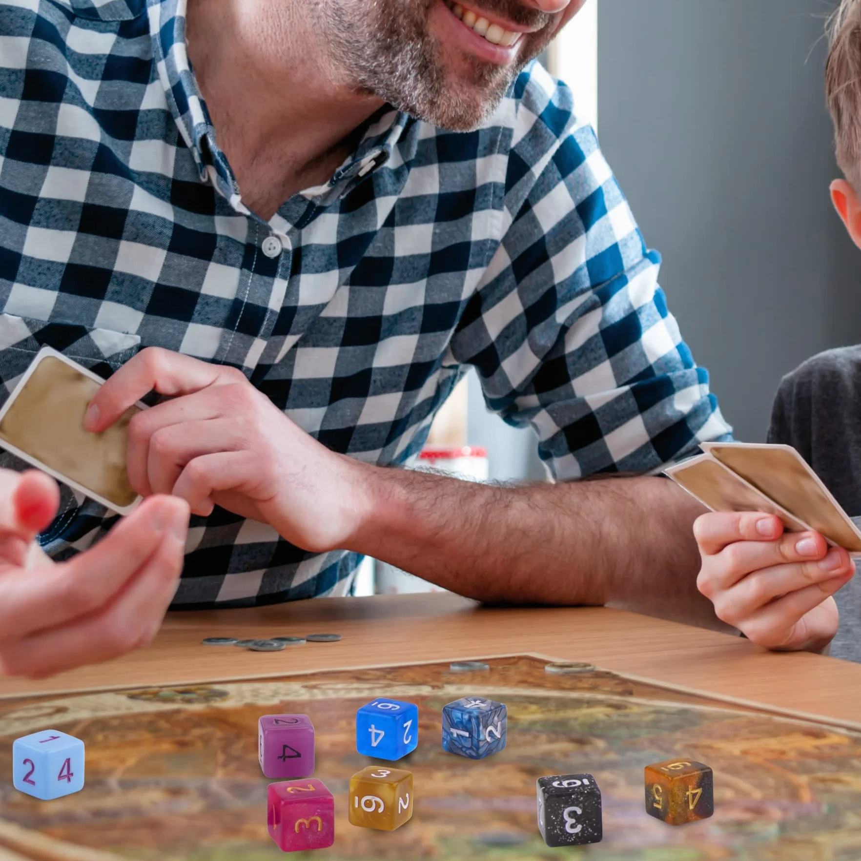 SIQUK Zestaw 42 kolorowych kości 6-stronnych do DND, MPG, MTG, Dungeons & Dragons