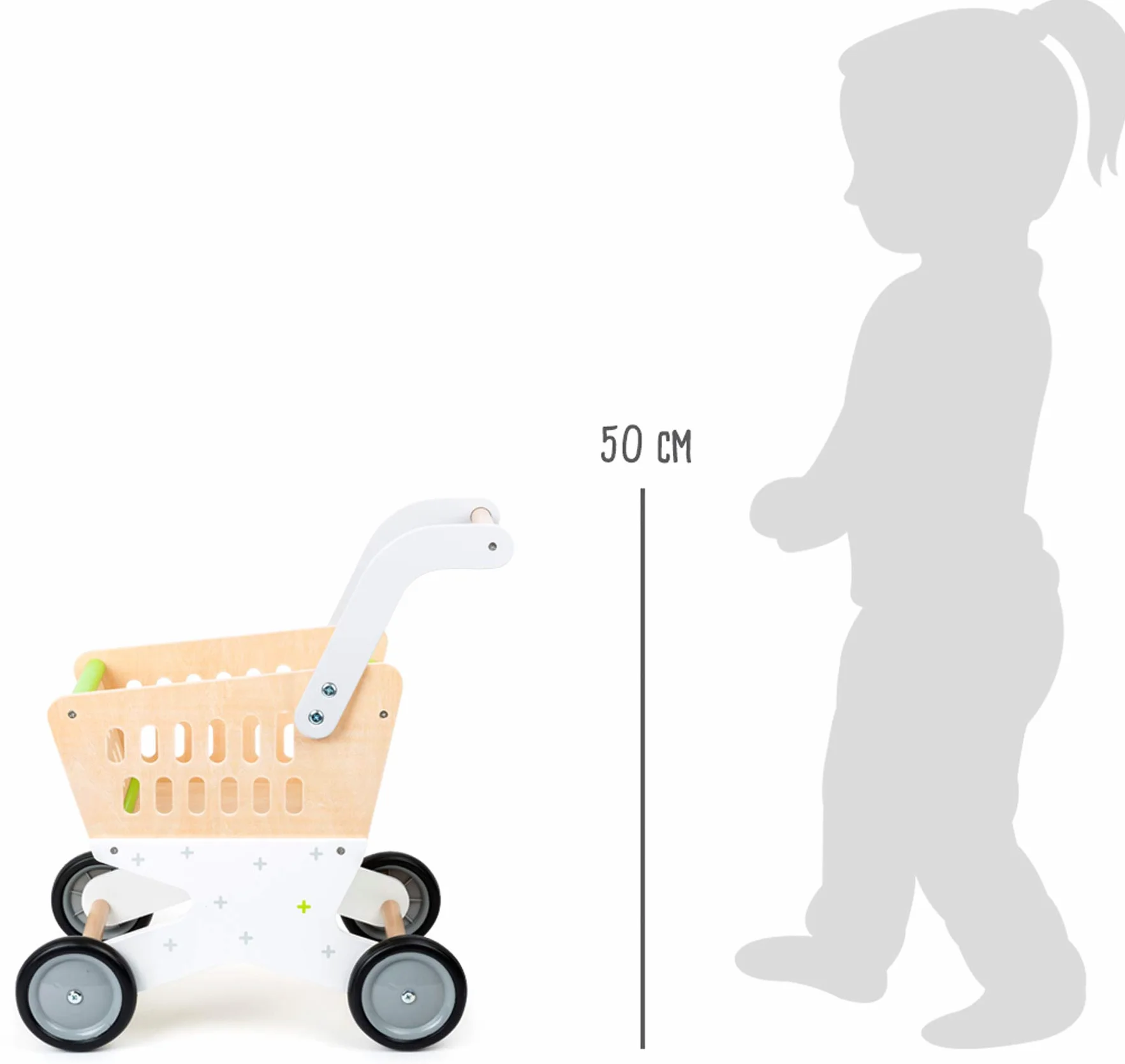 small foot Wózek na zakupy "Trend" z drewna, akcesoria do sklepu handlowego i odgrywania ról, od 3 lat, 11161