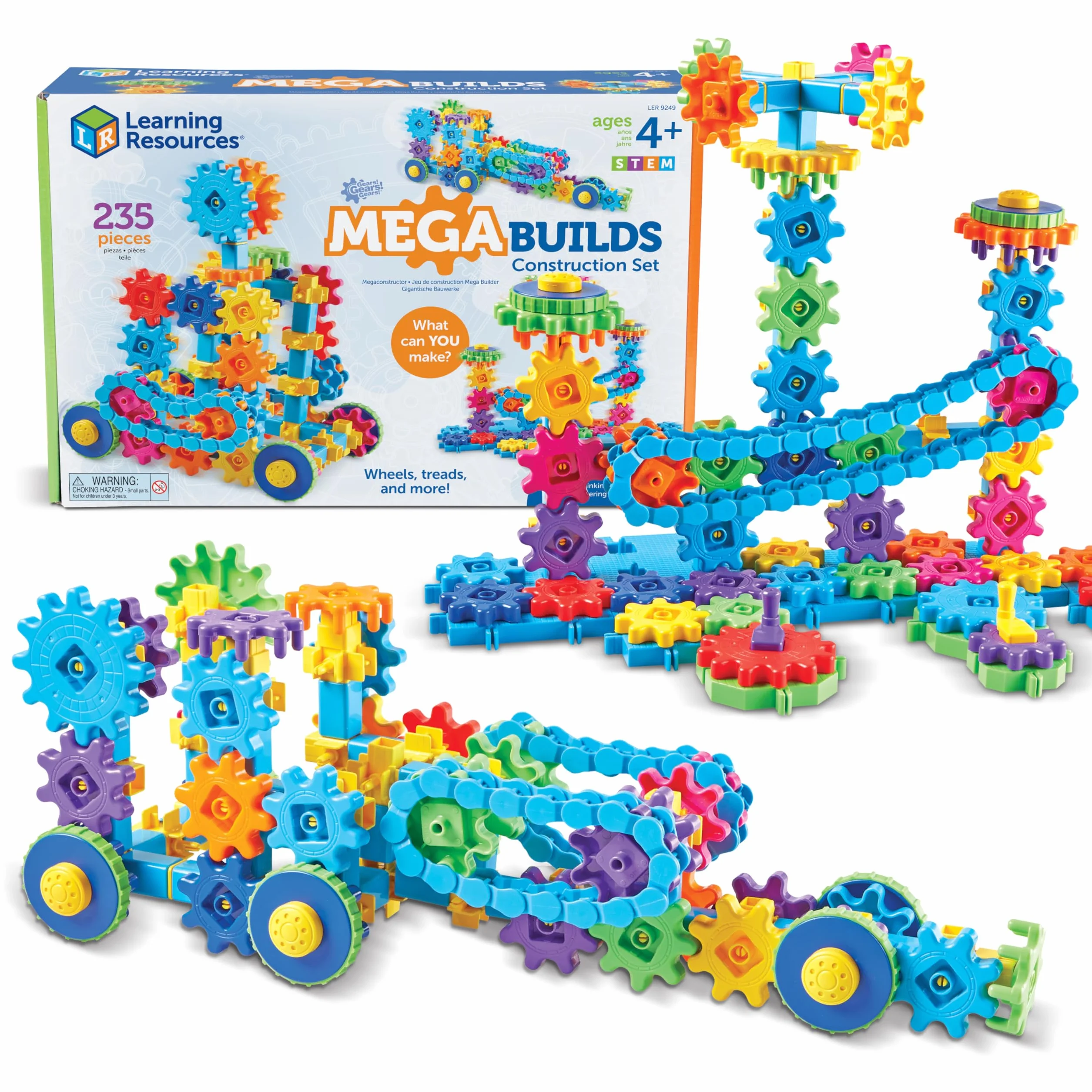 Learning Resources Gears! Gears! Gears! Mega Buduje Budownictwo 235-Kawałek Zestaw