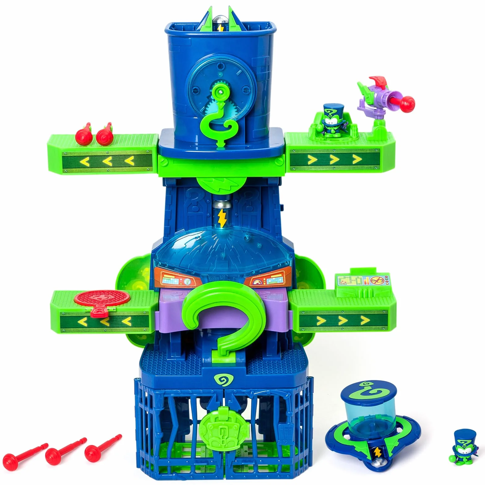 SUPERTHINGS KAZOOM POWER -Playset Enigma Tower.Wieża Enigmy z serialu telewizyjnego Klanu "Kazoom Power".Zawiera 1 Wieża,1 Ekskluzywna Enigma,1 Samolot,1 więzienie,1 katapulta,1 wyzwalacz, pociski
