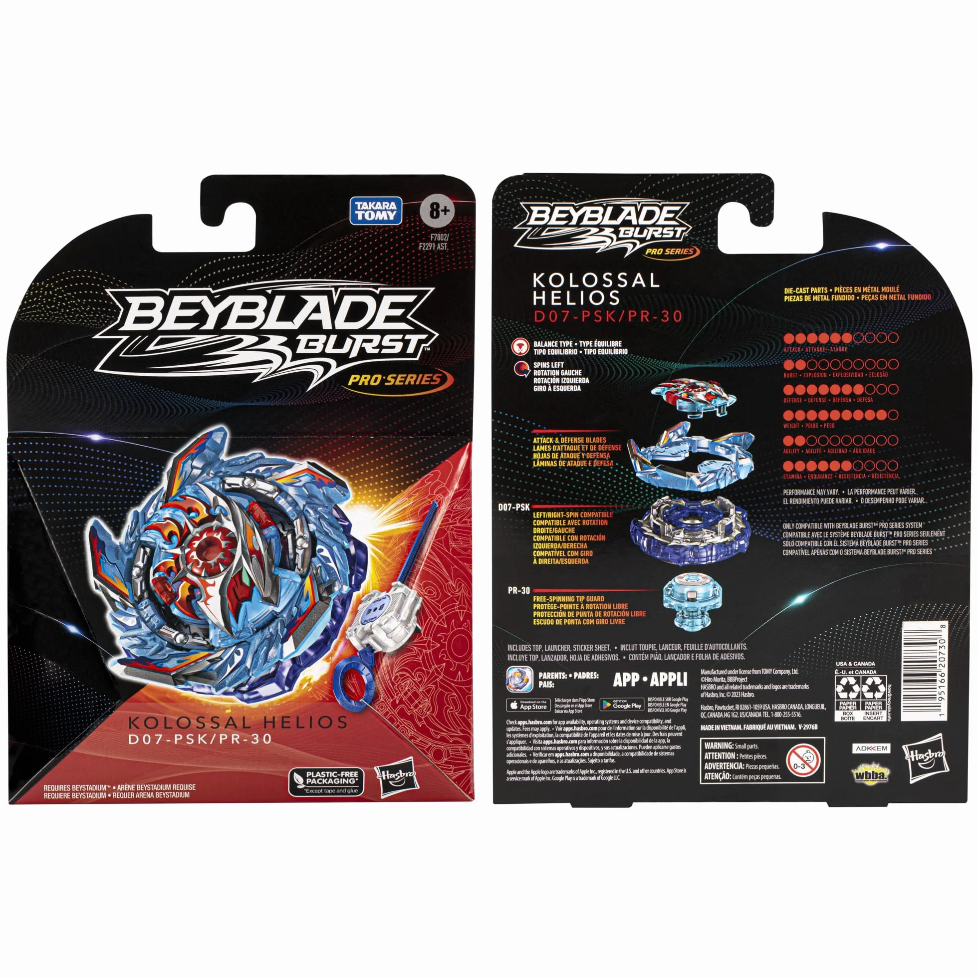 Beyblade Burst Pro Series Colossal Helios Beyblade Starter Pack, typ równowagi spinning top z Beyblade Starter