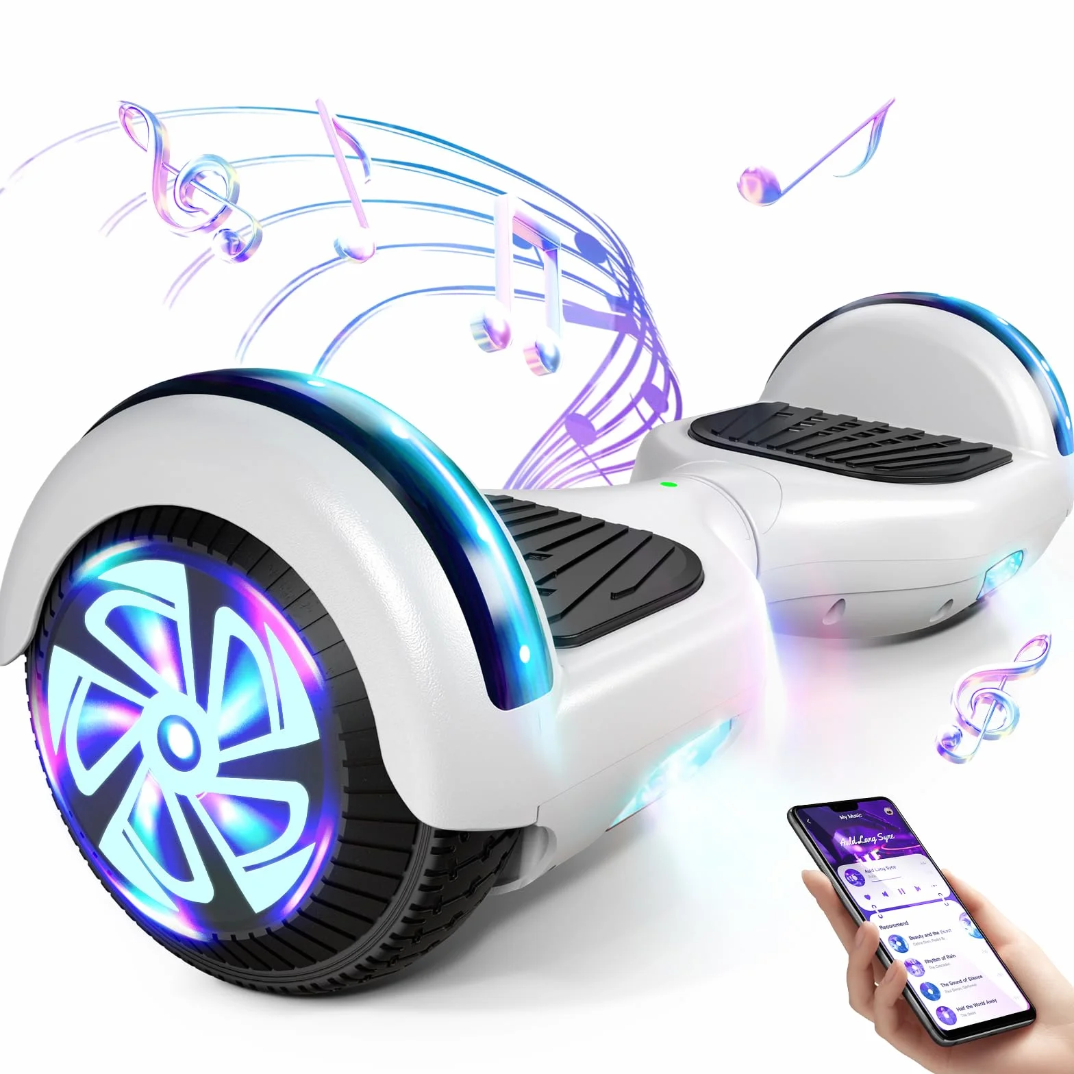 Hoverboard 6.5" Overboard Hover Borad ze światłami LED/Bluetooth, deskorolka hoverboards, prezent dla dzieci