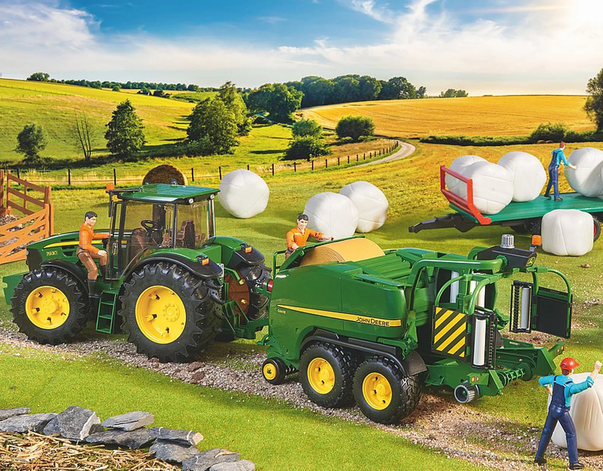 Bruder John Deere C441R owijarka do bel okrągłych 1:16 Farma rolnictwo