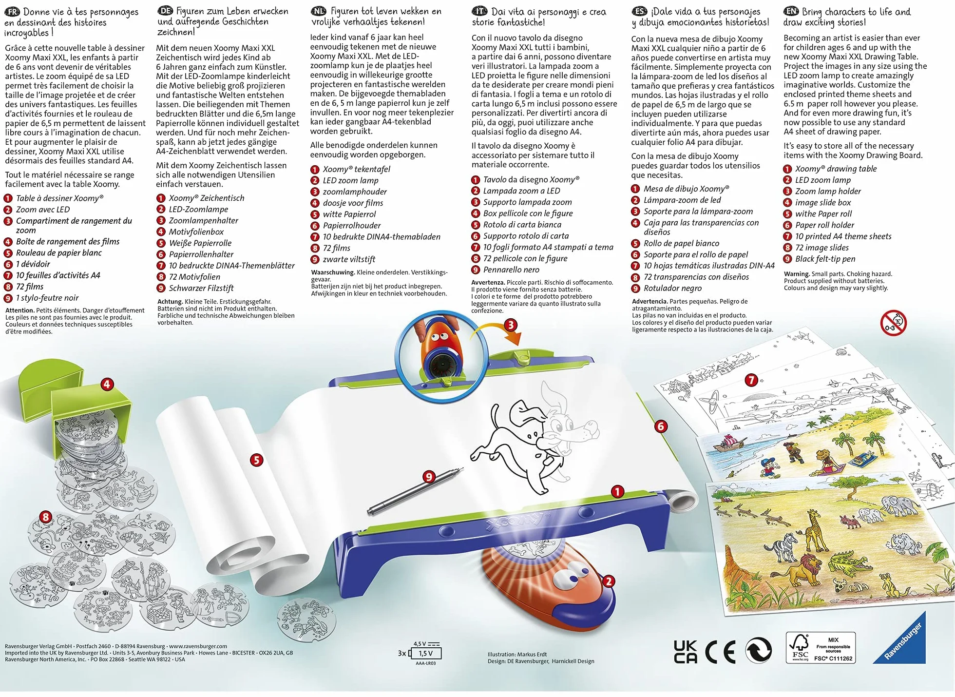 Ravensburger Xoomy Maxi Zabawka do Rysowania, Wielkolorowa, 18142