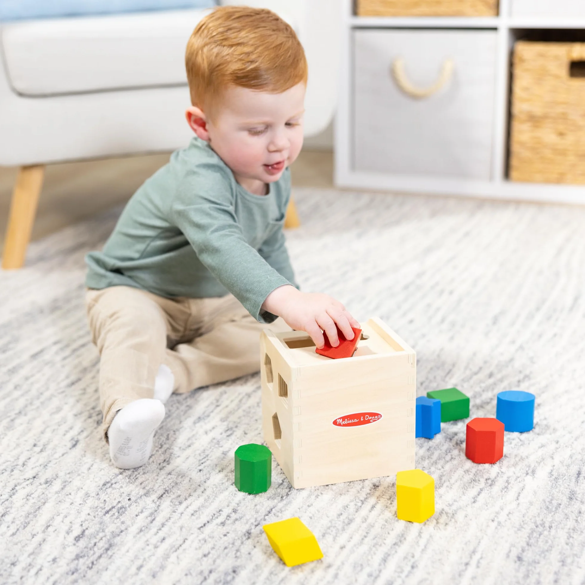 Melissa & Doug kostka do sortowania kształtów | zabawka rozwojowa | motoryka | 2+ | prezent dla chłopca lub dziewczynki