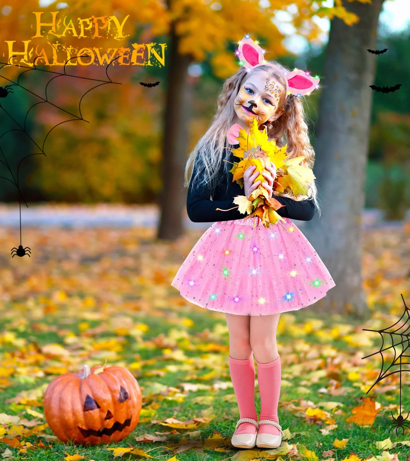 Kostium świnki dla dzieci, zestaw akcesoriów świecących w kształcie świnki, uroczy zestaw akcesoriów LED, przebranie dla dziewczynek, na Halloween, karnawał, imprezy, cosplay