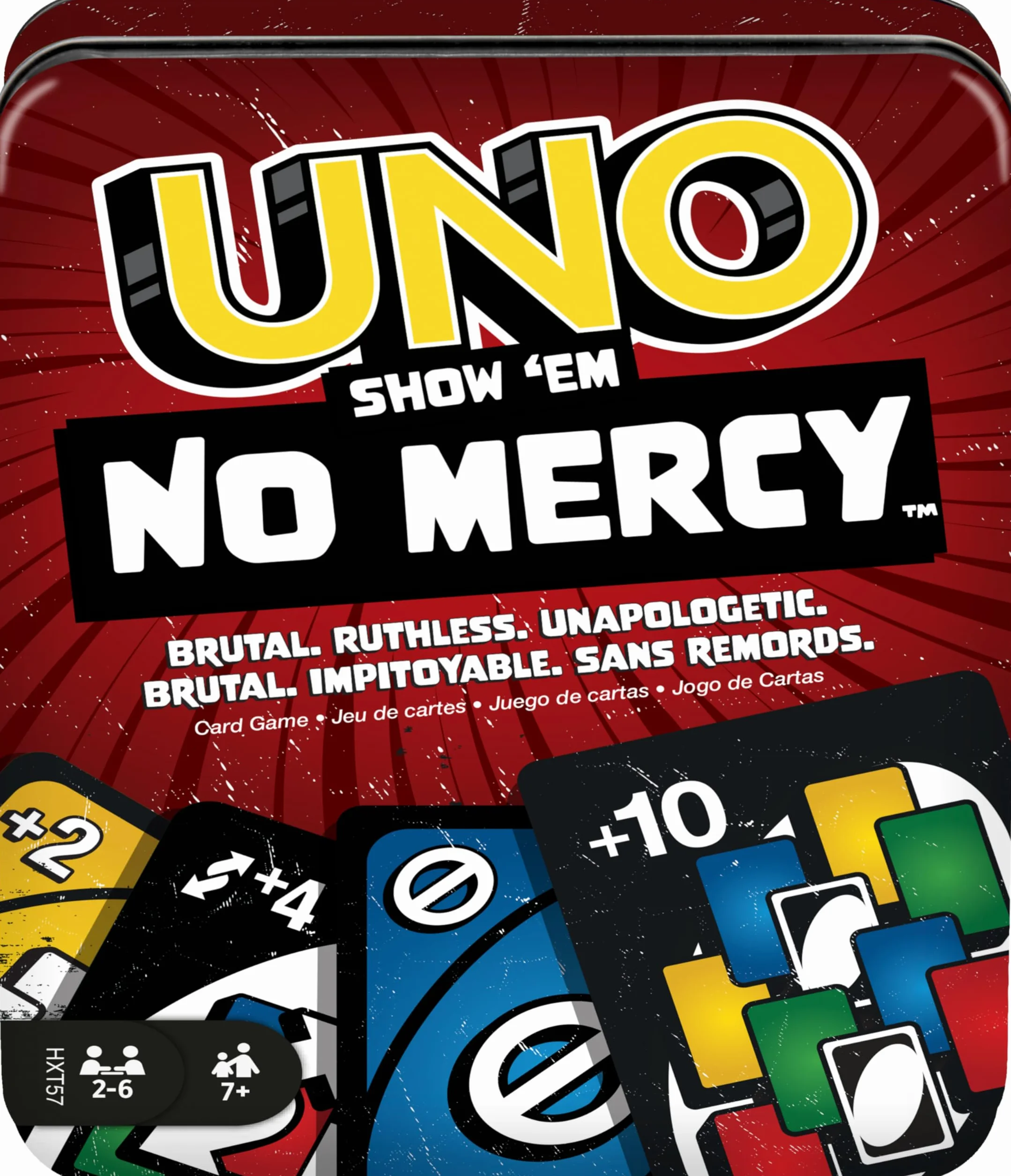 Mattel Games UNO Show 'em No Mercy metalowe pudełko