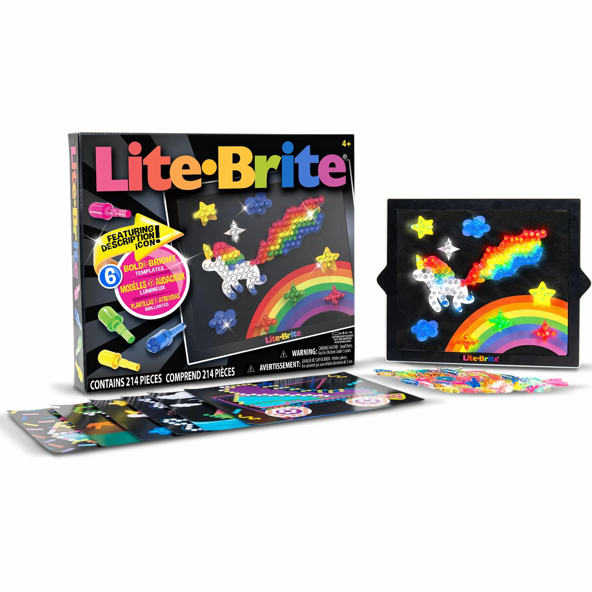 Basic Fun 2215 Lite-Brite Ultimate Classic, Light Up Drawing Board, LED Drawing Board with Colours, Light Up Toys for Creative Play, Glow Art Neon Effect Drawing Board, Light Toys for Kids Aged 4 +