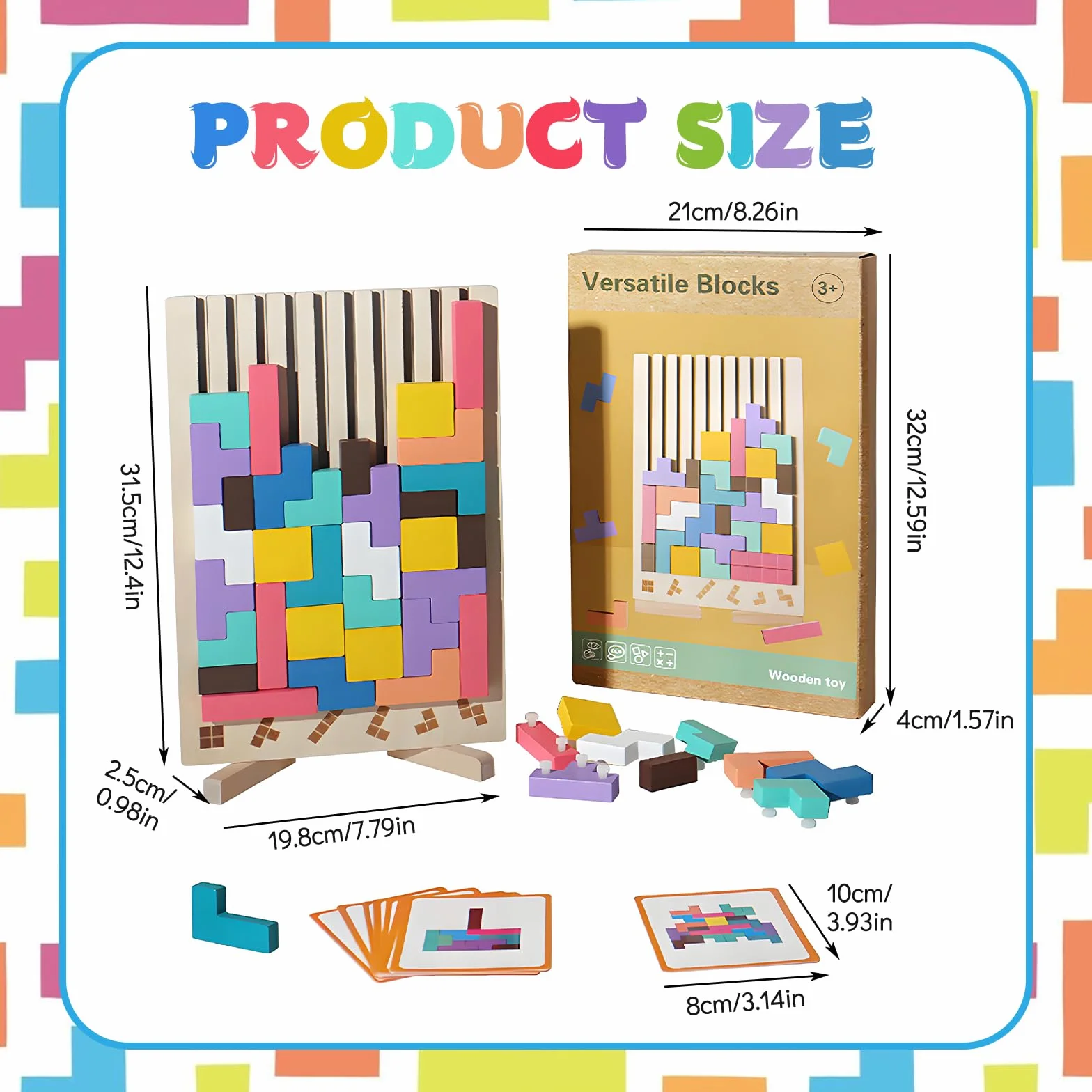 Drewniane puzzle Tetrs, zabawki edukacyjne, Montessori Games 3 4 5 6 lat, inteligencja układanka, zabawka do mózgu, kolorowe geometryczne bloki tetrs, prezent dla dziecka