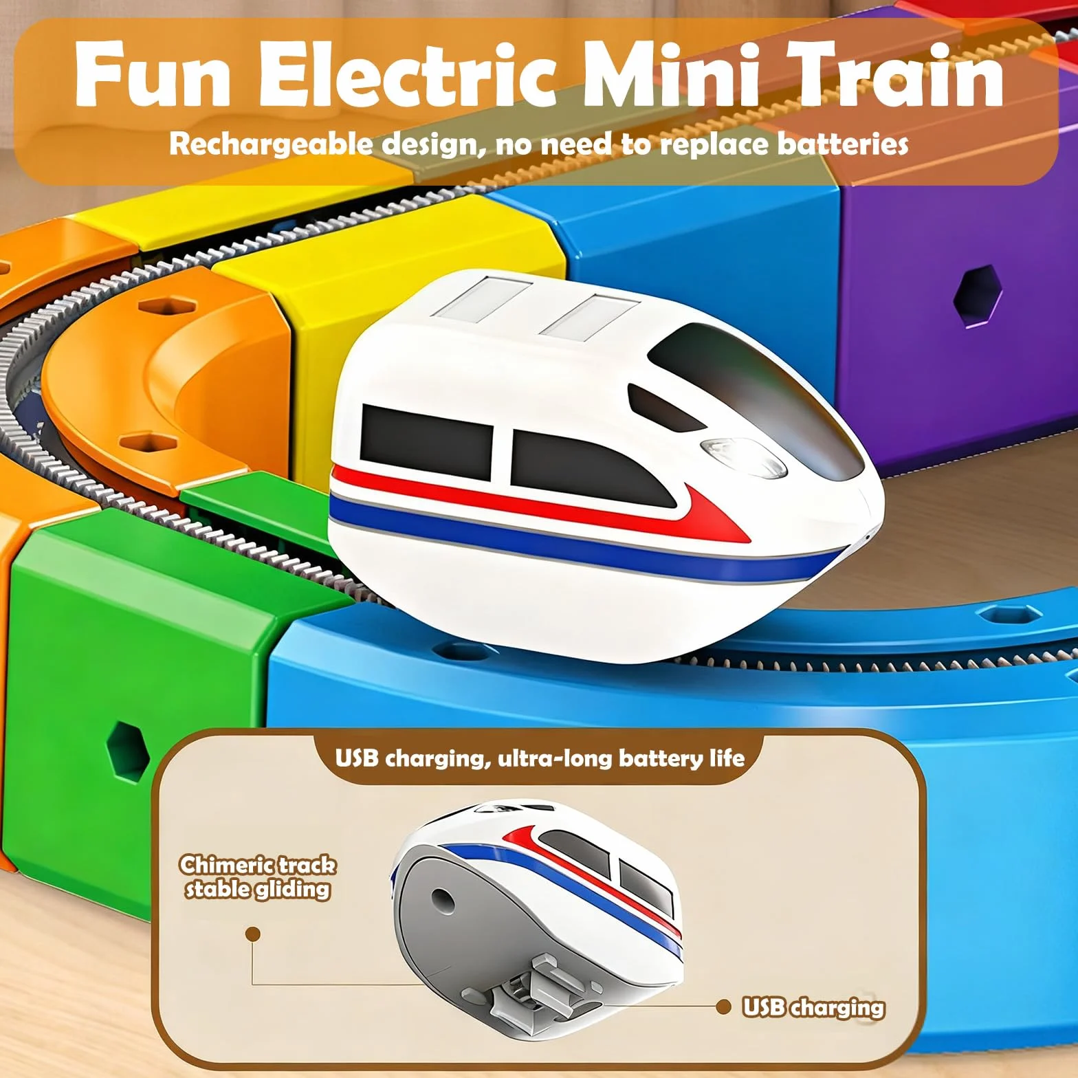 Clickrail Zestaw Elektrycznej Kolejki, Cubix 3D, Klickrail Cube Track Trasami 3D opartymi na grawitacji, Klocki Magiczne i Zasilany Pociąg, Elektryczna Kolejka dla Dzieci, Idealny Prezent (123 Sztuk)