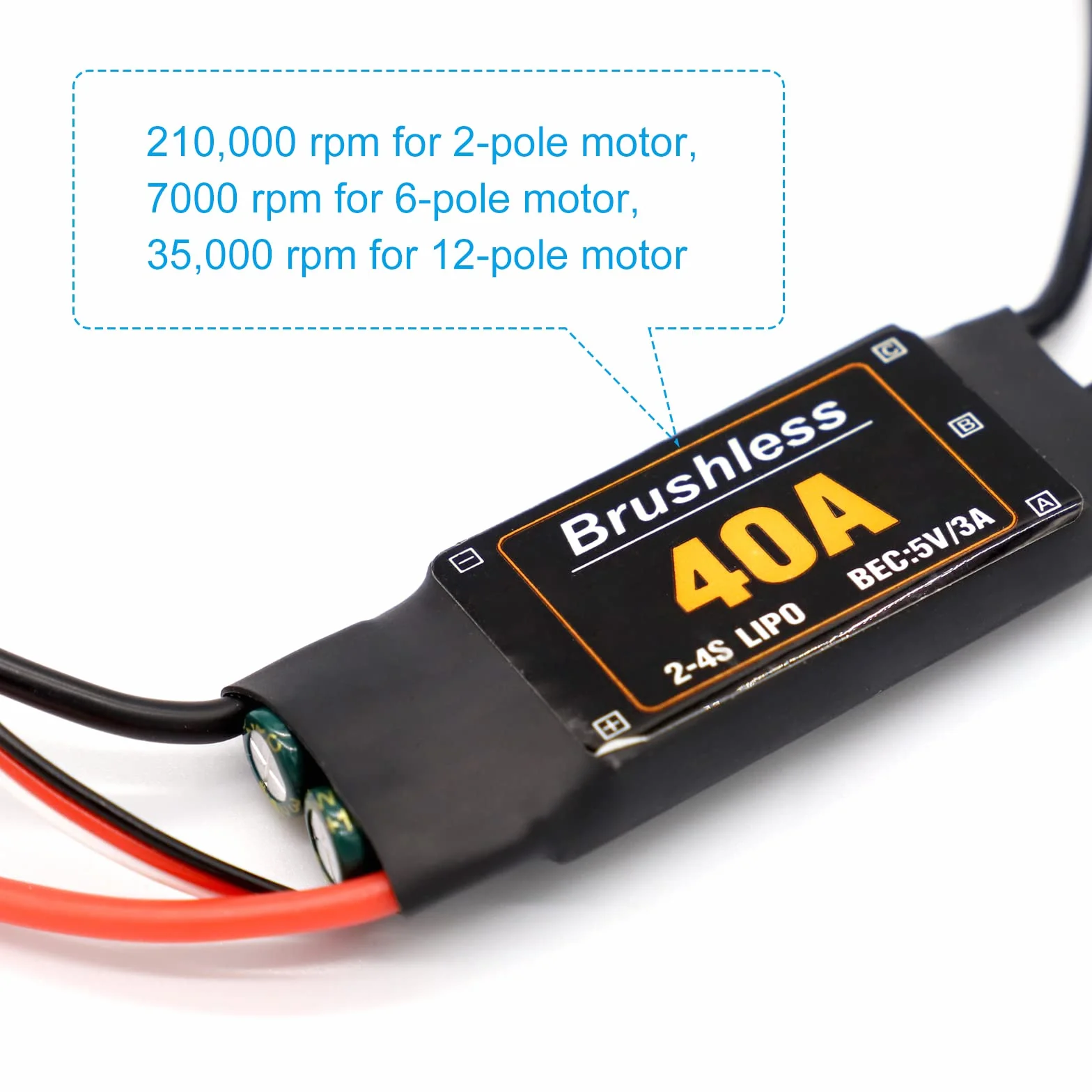 RUIZHI 40A ESC 2-4S bezszczotkowy kontroler prędkości ESC 5V 3A BEC silnik do stałego skrzydła DIY RC dron helikopter Quadcopter