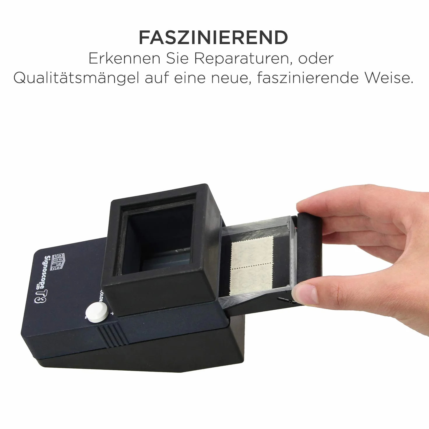 SAFE 9893 Signoscope T3 tester znaków wodnych z 3 przyciemnianymi diodami LED – sprawia, że różnice znaków wodnych są widoczne