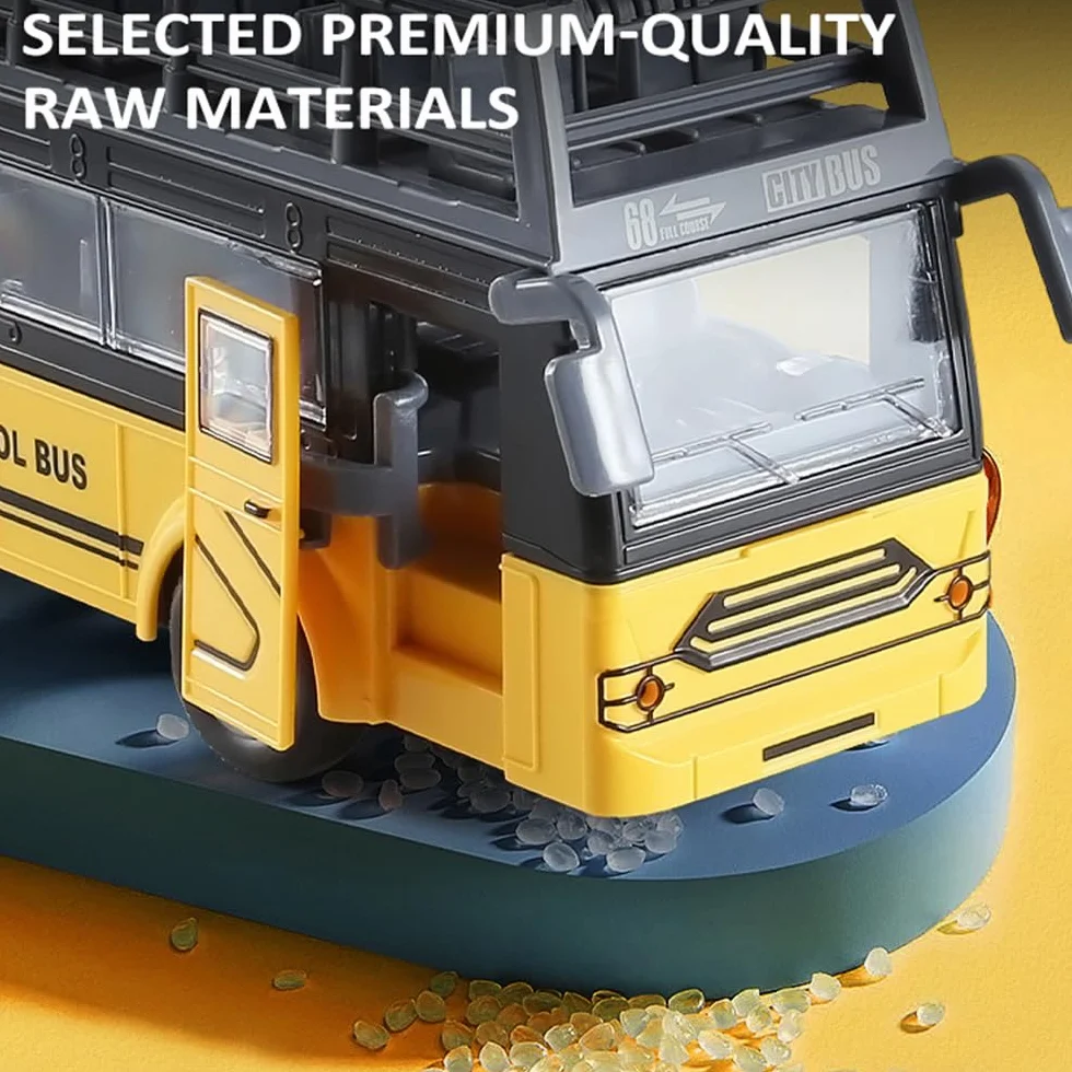 Autobus zdalnie sterowany, RC Bus 1/30 4CH zdalnie sterowany samochód z lekką muzyką, otwierane drzwi, autobus zabawka interakcji rodzic-dziecko