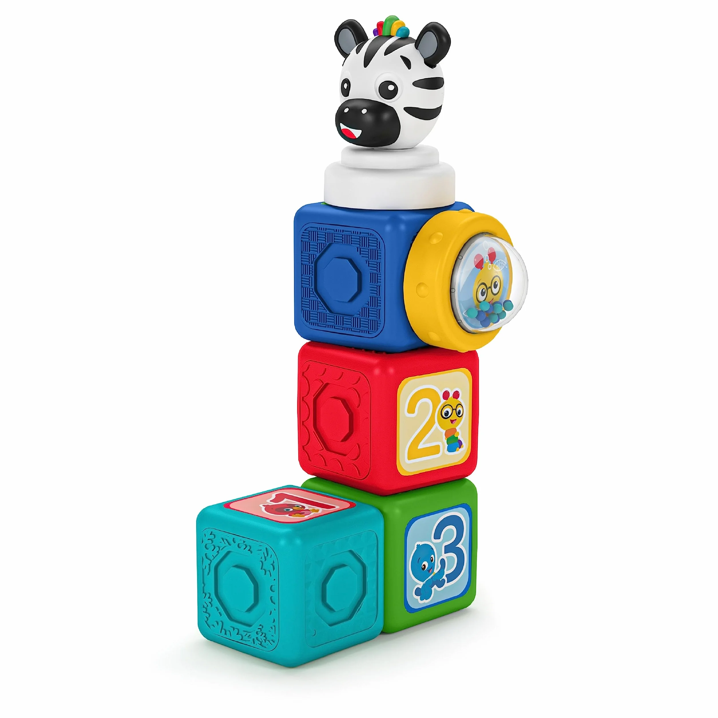 Baby Einstein Connectables Add & Stack Montessori magnetyczne bloki aktywności, w wieku od 6 miesięcy (6 sztuk), wielokolorowe, 16657