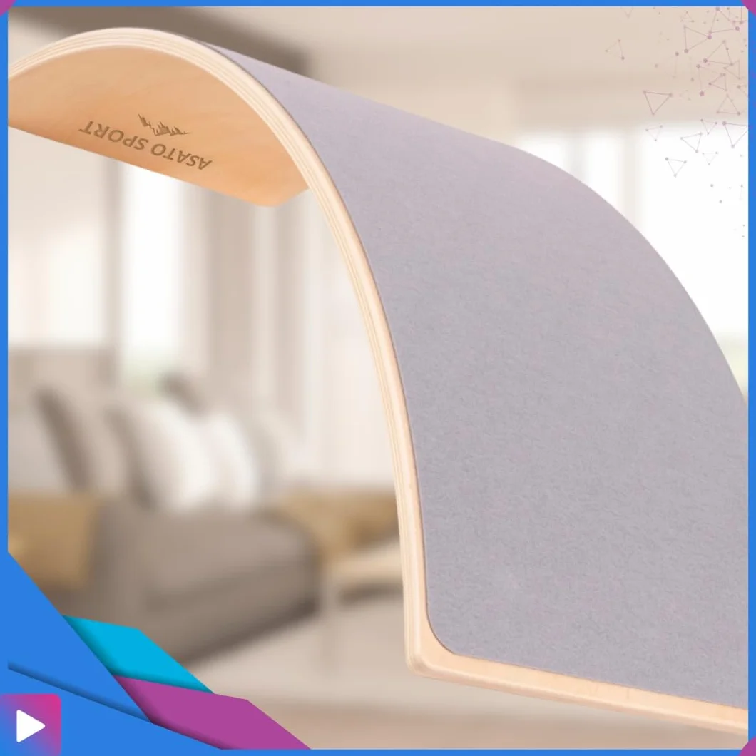 ASATO Deska balansowa z drewna – zabawka Montessori dla dzieci i dorosłych – deska do balansowania z filcem – deska do balansowania 82 x 29 cm – deska do balansowania i deska do balansowania