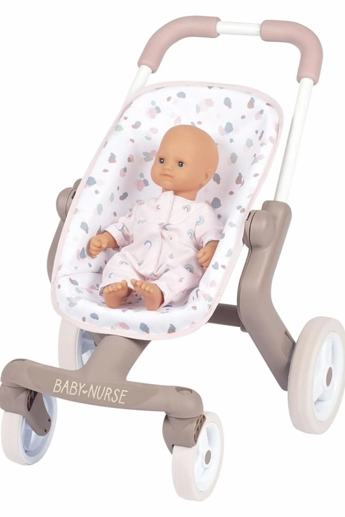 Smoby 251218 - Baby Nurse buggy Pop – wózek dla lalek w stylu dla lalek do 42 cm; dla dzieci od 18 miesięcy