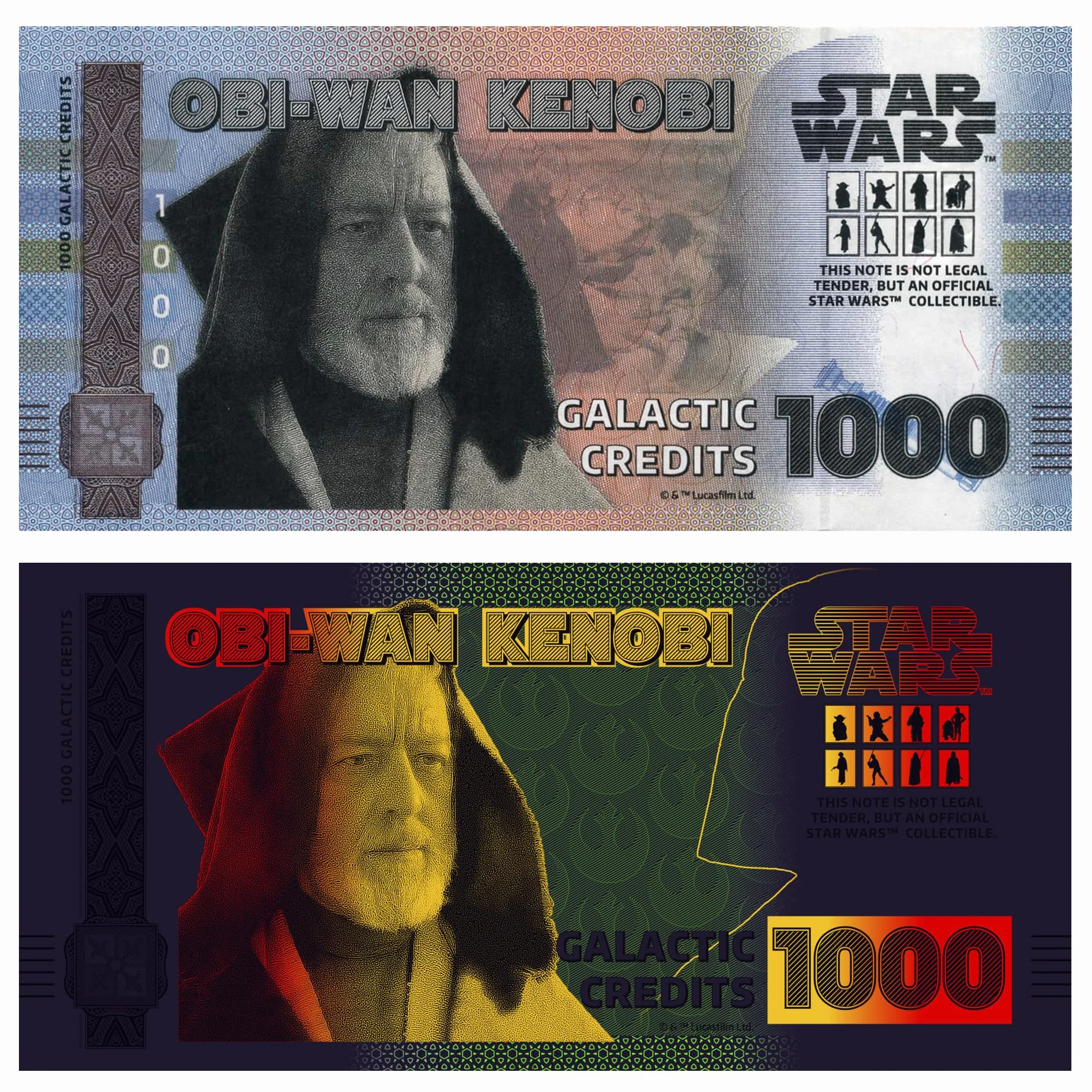 Gwiezdne Wojny Trylogia Bilet Oryginalny OBI WAN Kenobi ze złotym hologramem