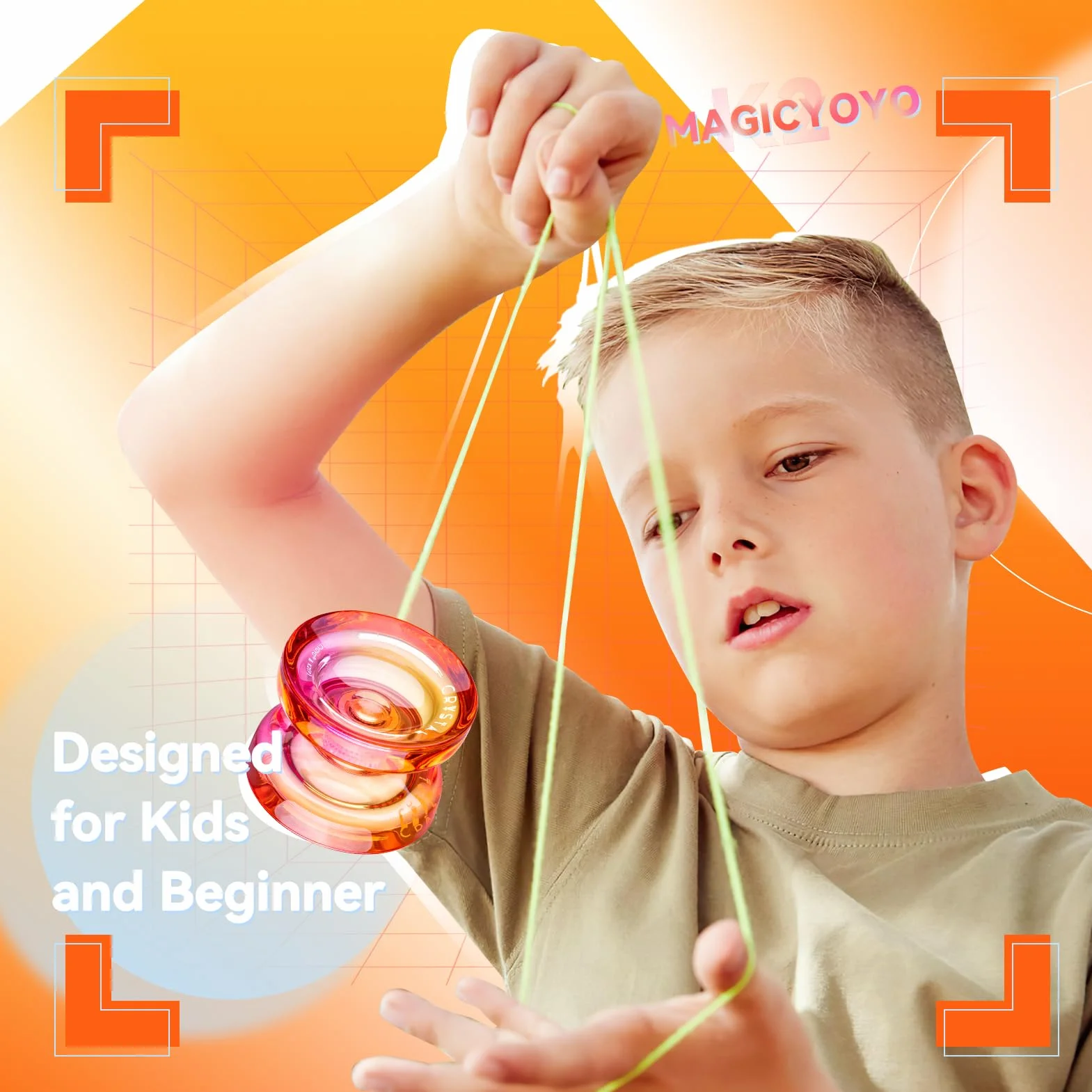 MAGICYOYO K2 Responsive JoJo dla dzieci, Dual Purpose Yoyo dla początkujących/zaawansowanych, Extra Replacement Unresponsive Yo Bearing + 12 Jo Strings + Removal Tool+ Axle + Yo-Yo Bag