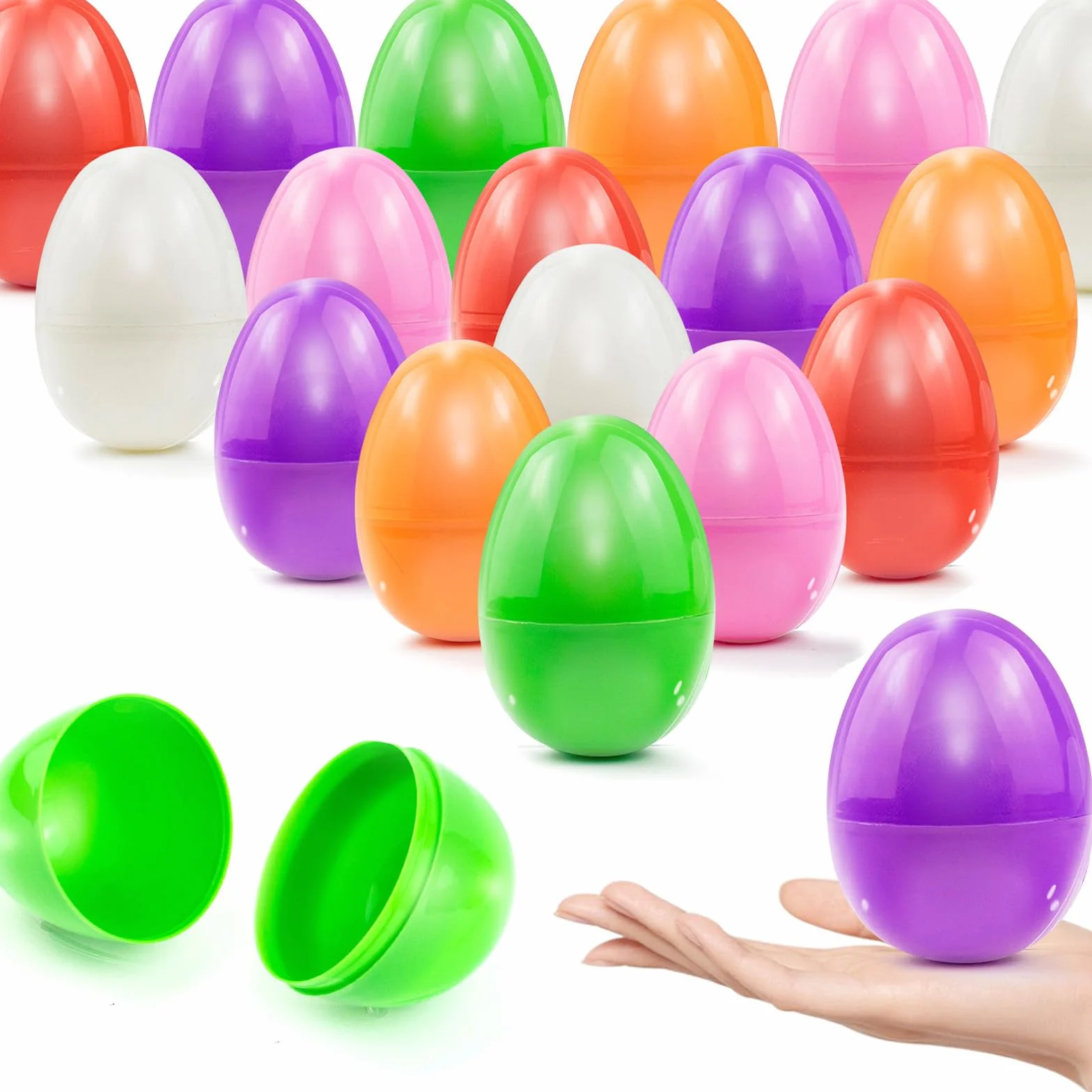 Plastikowe jajka wielkanocne 36 sztuk 5,5 x 8 cm puste kolorowe do poszukiwań