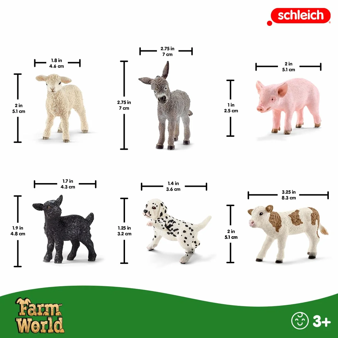 schleich FARM WORLD | Zestaw zwierząt z farmy 77534 z psem, świnią, kozą, owcą i osłem | zabawka farmerska od 3 lat | szczegółowy zestaw 6-częściowy | tylko w Amazon